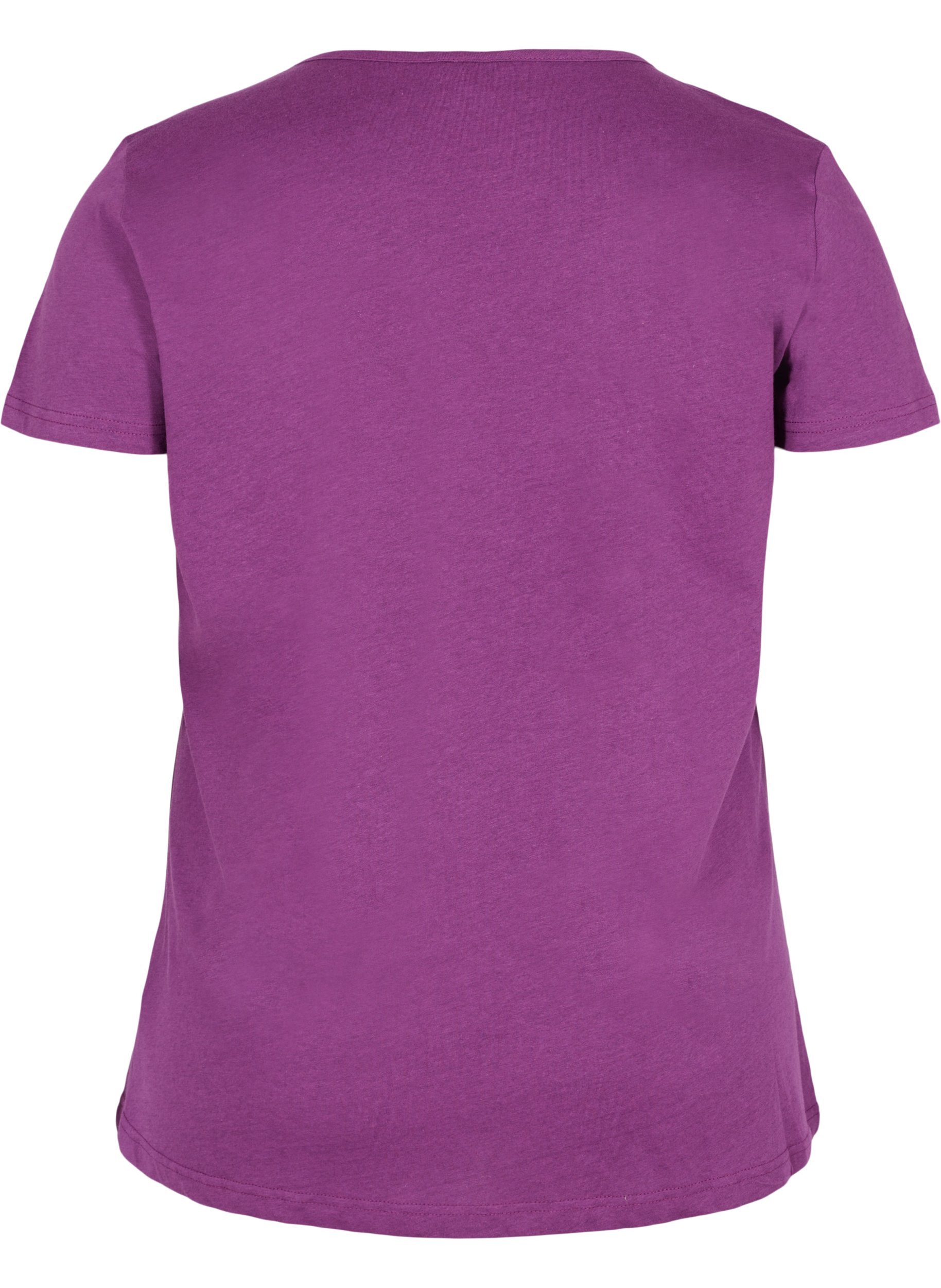 T-skjorte med V-hals og mesh, Gloxinia, Packshot image number 1