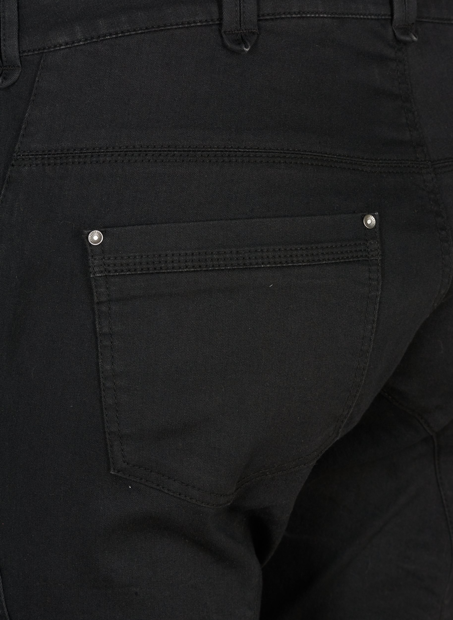 Slim fit caprijeans med lommer, Black, Packshot image number 3
