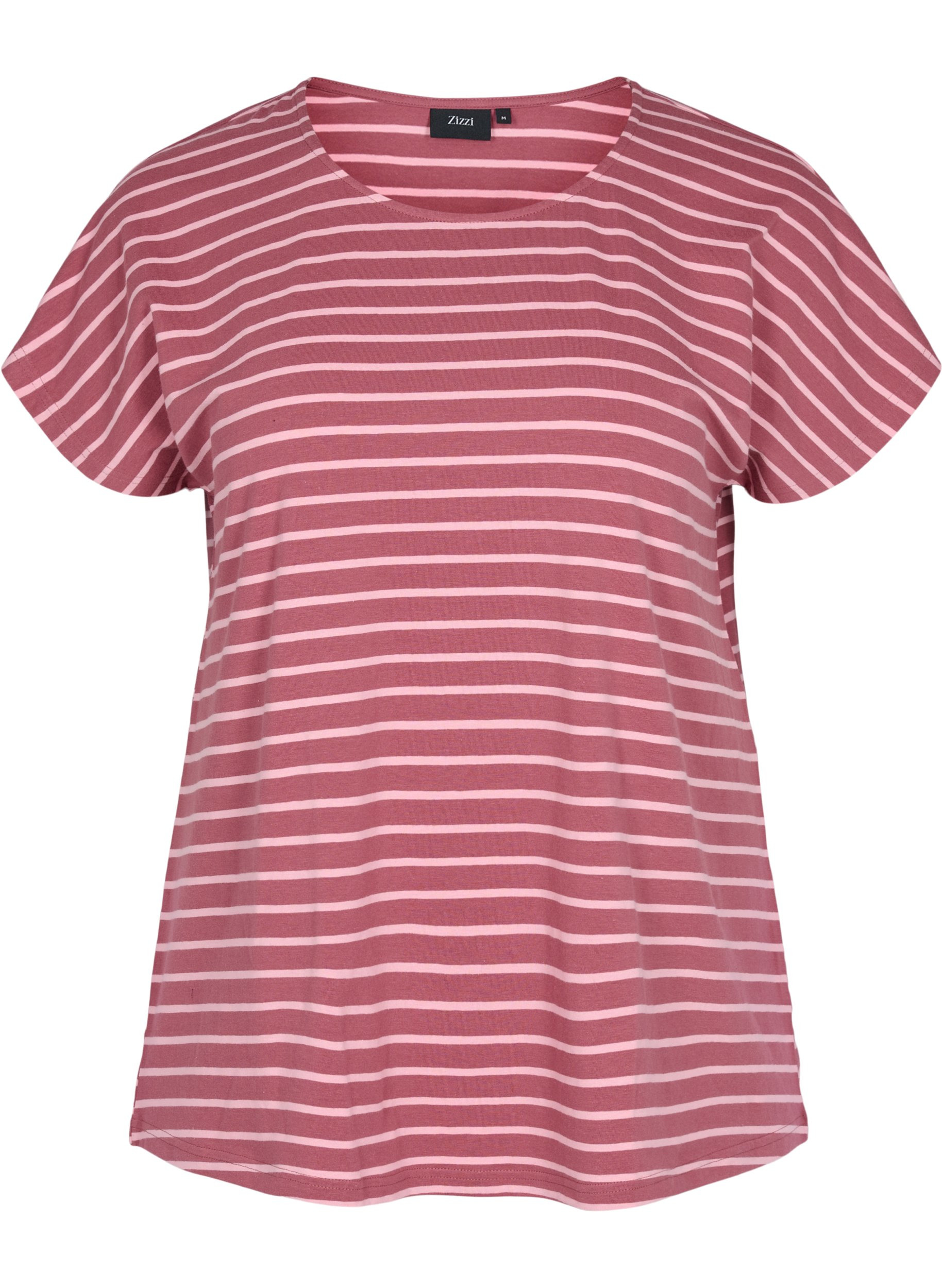 T-skjorte i bomull med striper, Apple Butter Stripe, Packshot image number 0