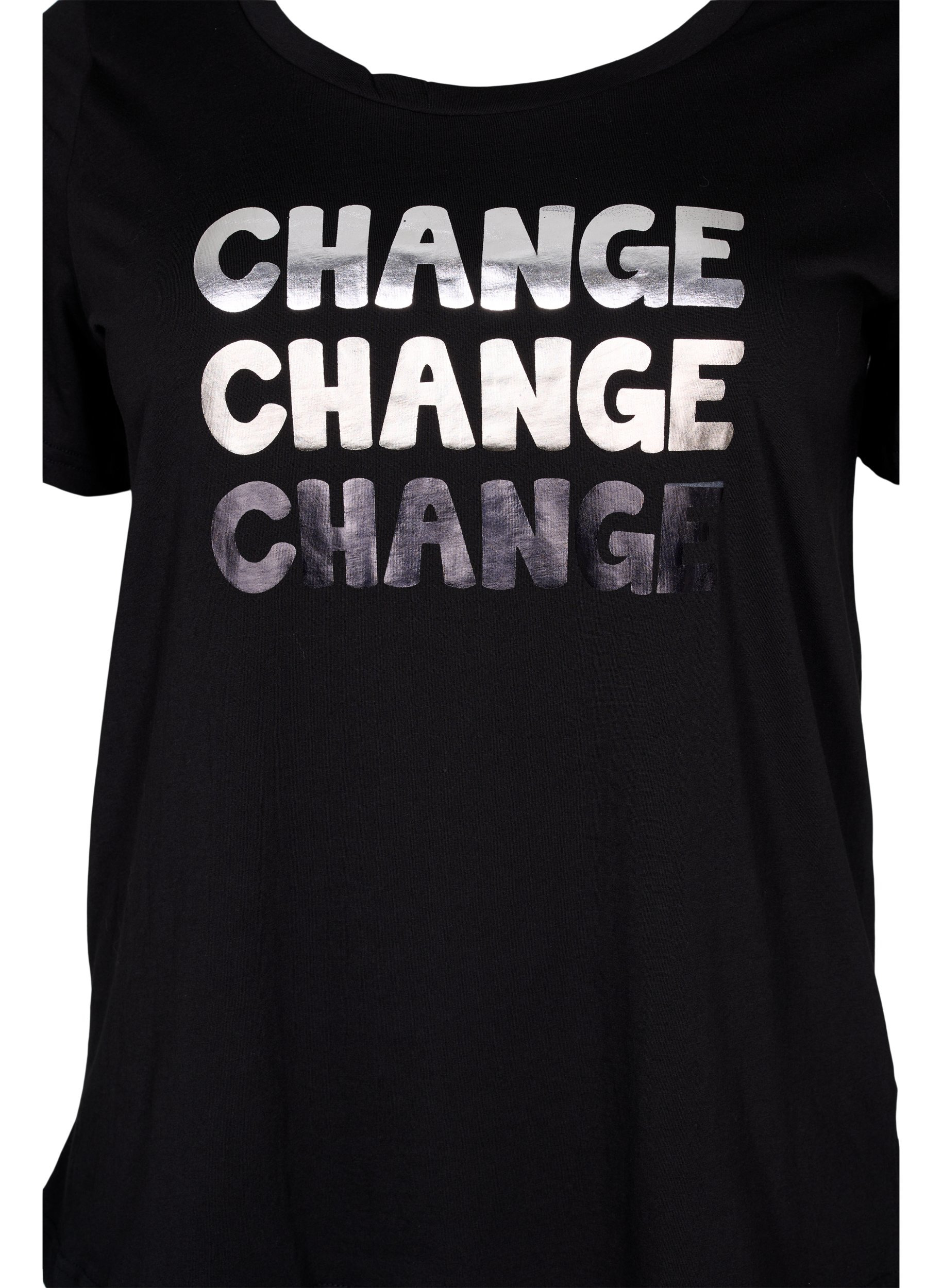 T-skjorte i bomull med korte ermer, Black Change, Packshot image number 2