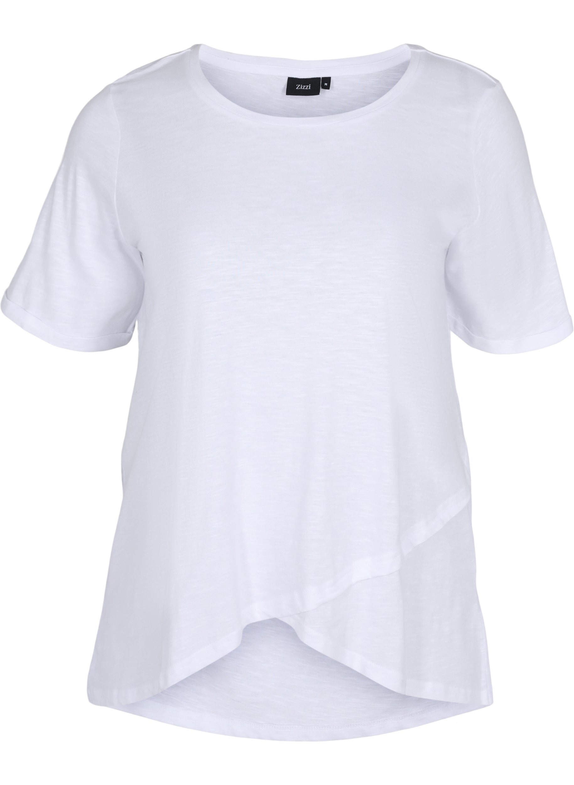 T-skjorte i bomull med korte ermer, Bright White