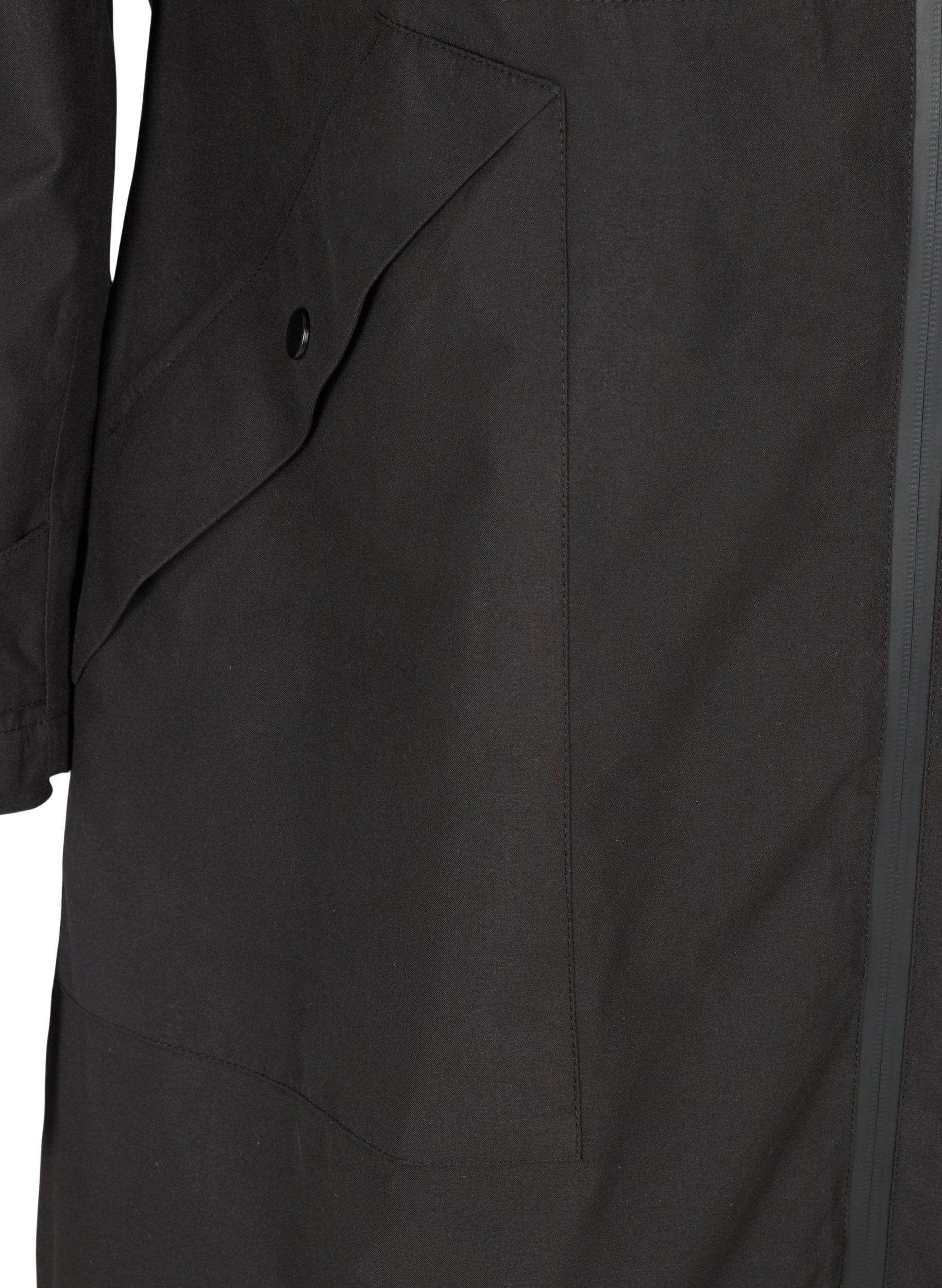 Vanntett jakke med avtagbar hette, Black, Packshot image number 3