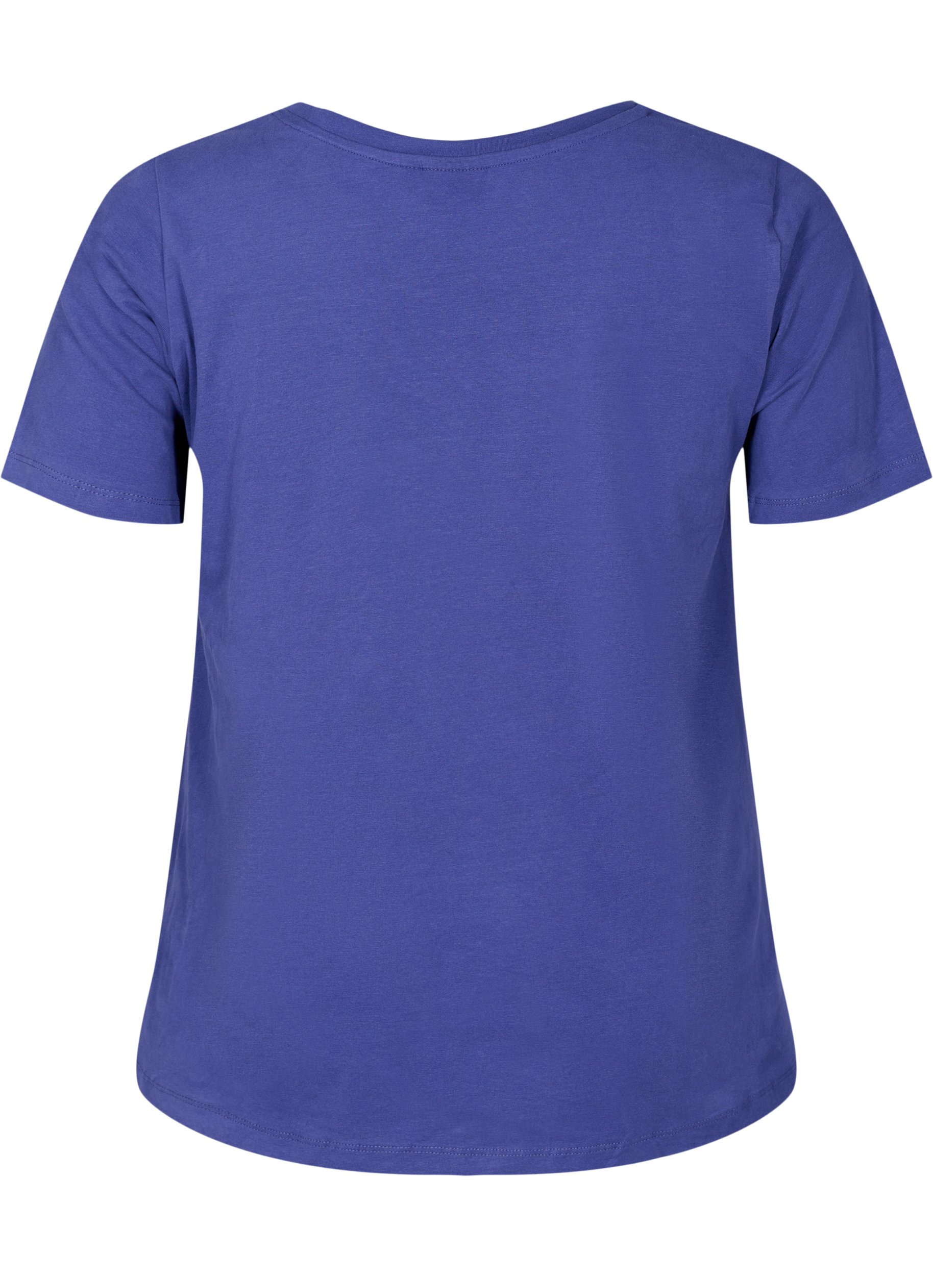 Ensfarget basis T-skjorte i bomull, Deep Cobalt, Packshot image number 1