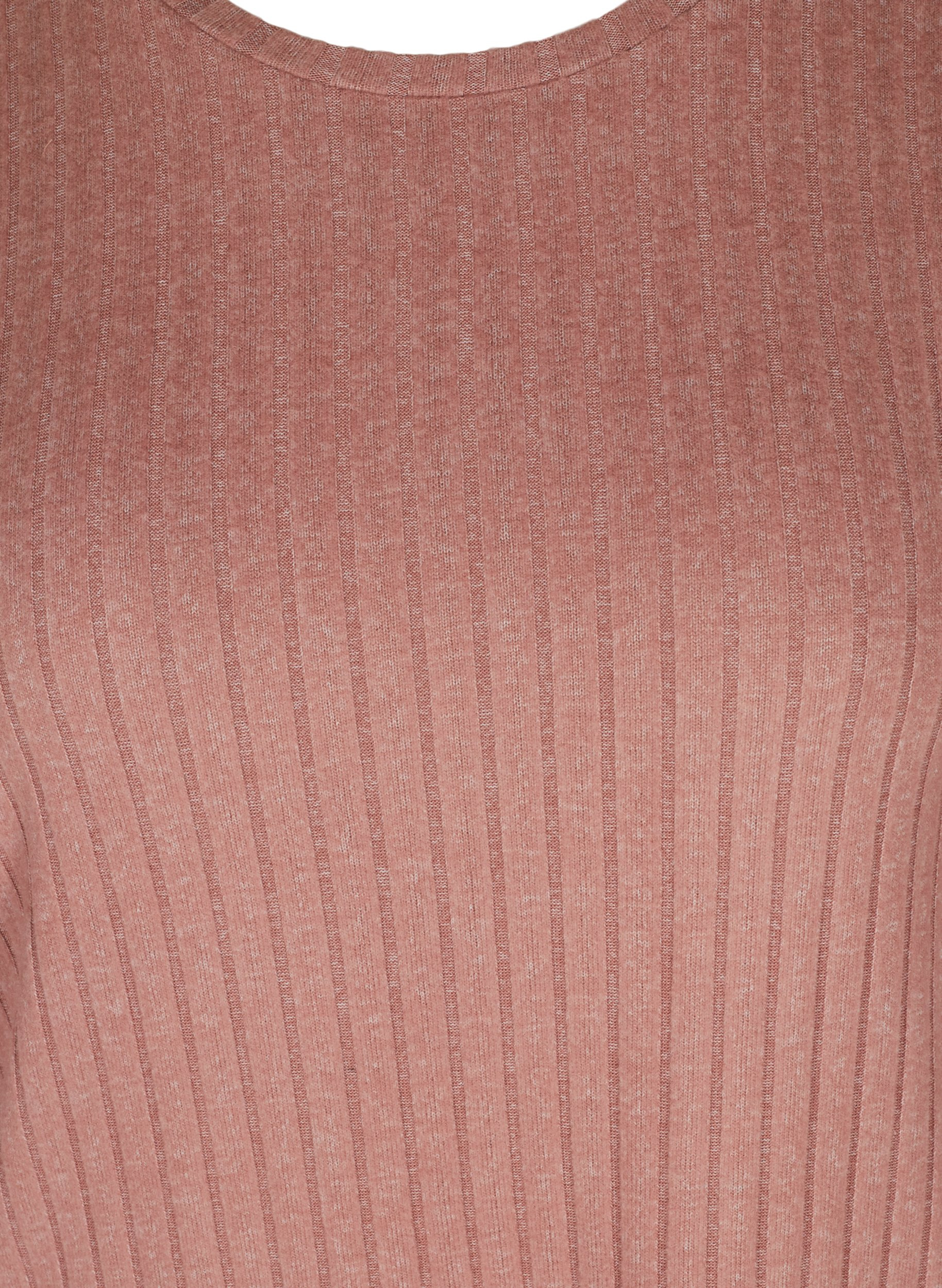 Bluse med 2/4-ermer og struktur, Burlwood, Packshot image number 2