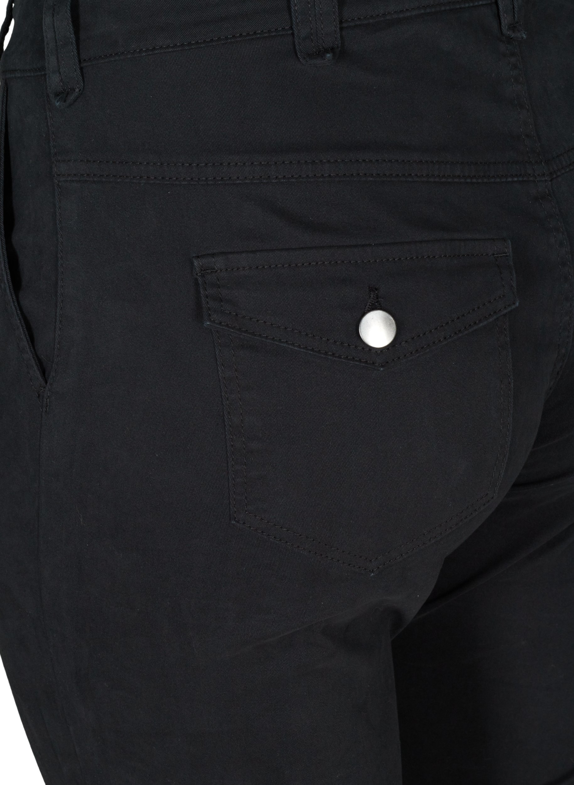 Tettsittende Nille capri jeans, Black, Packshot image number 3