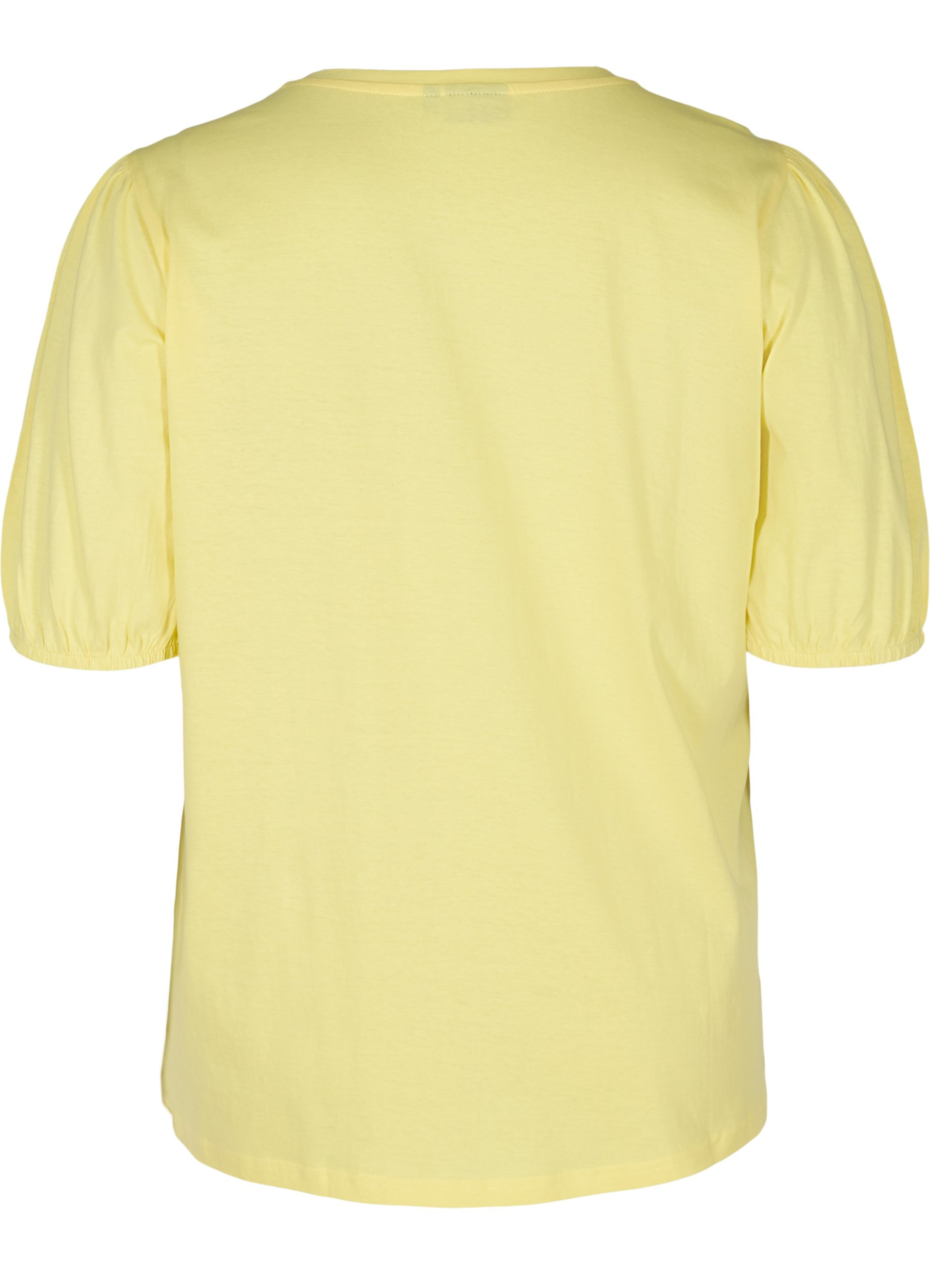 T-skjorte i bomull med 2/4-ermer, Pale Banana, Packshot image number 1