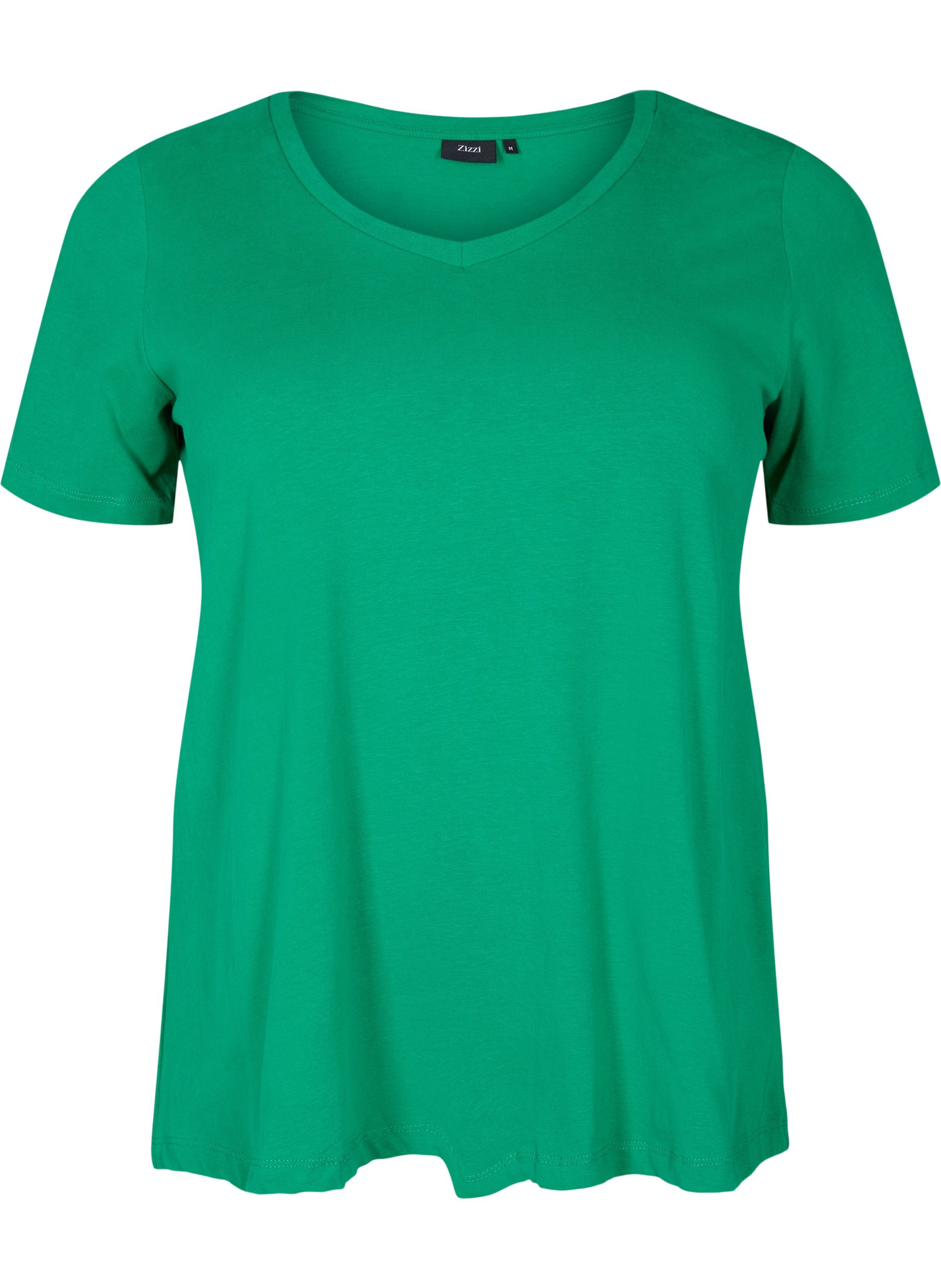 Ensfarget basis T-skjorte i bomull, Jolly Green, Packshot image number 0