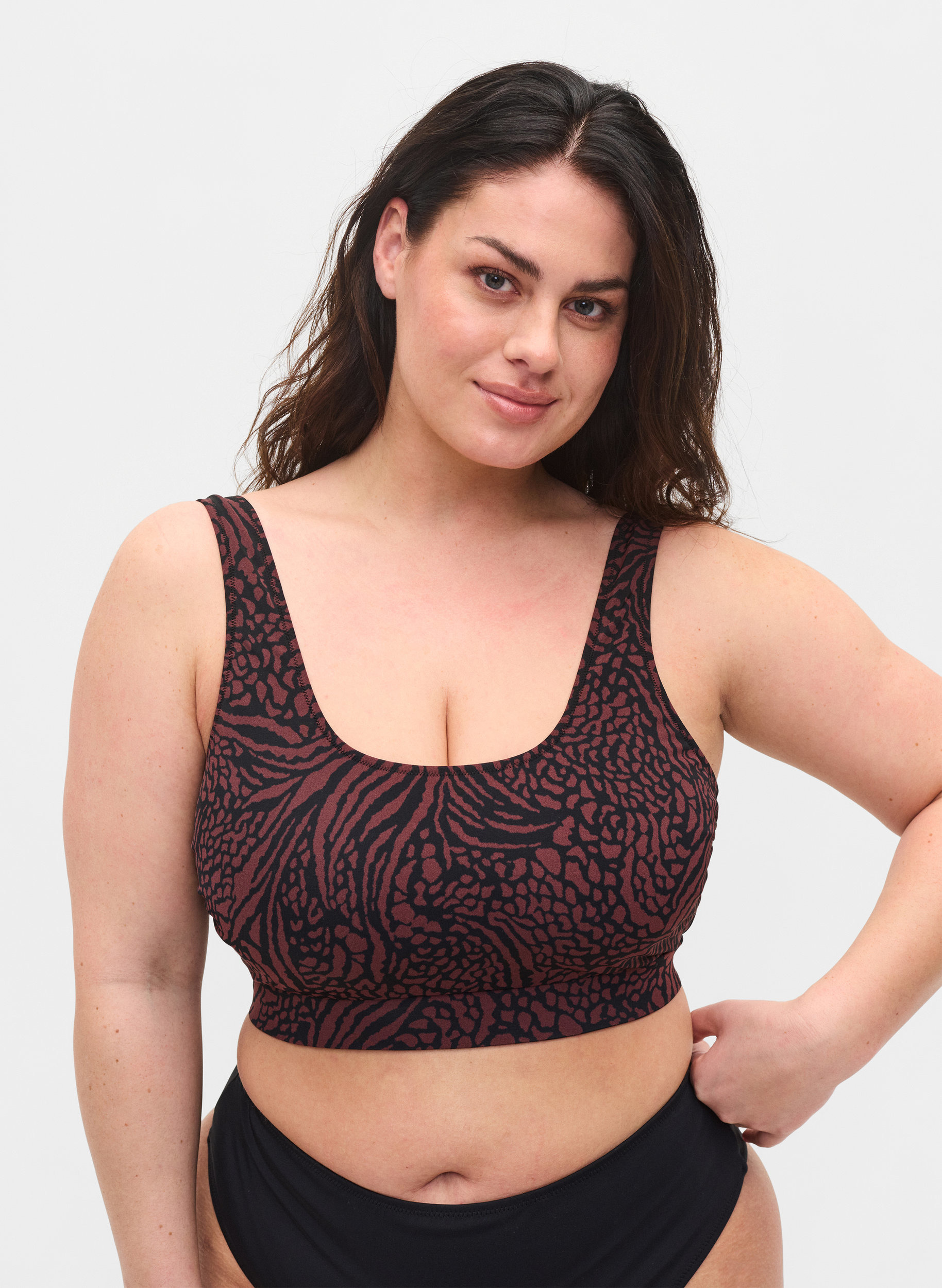 Mønstrete bikinitopp med rund hals, Small Leopard, Model