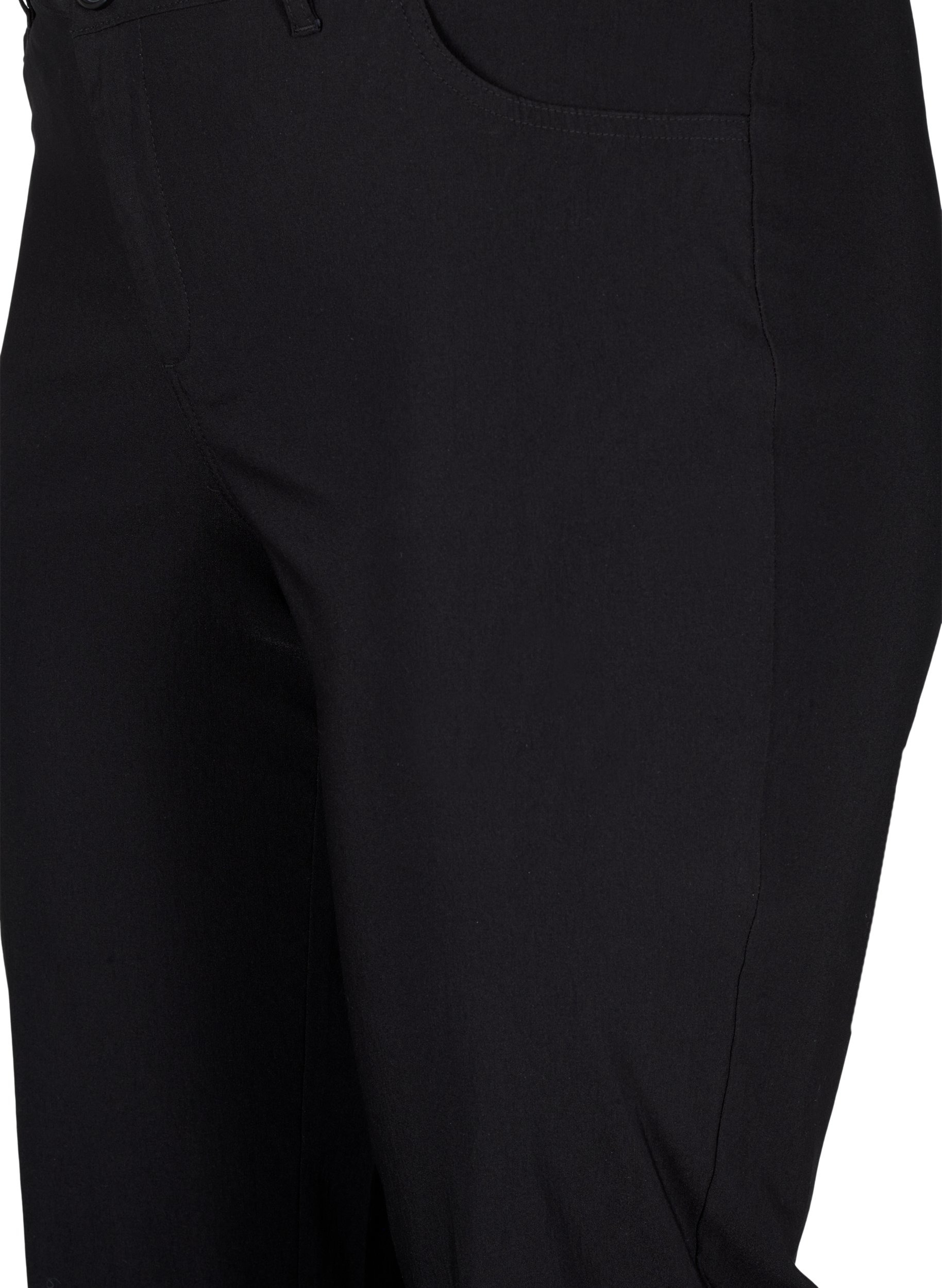 Klassiske bukser i en viskosemiks, Black, Packshot image number 2