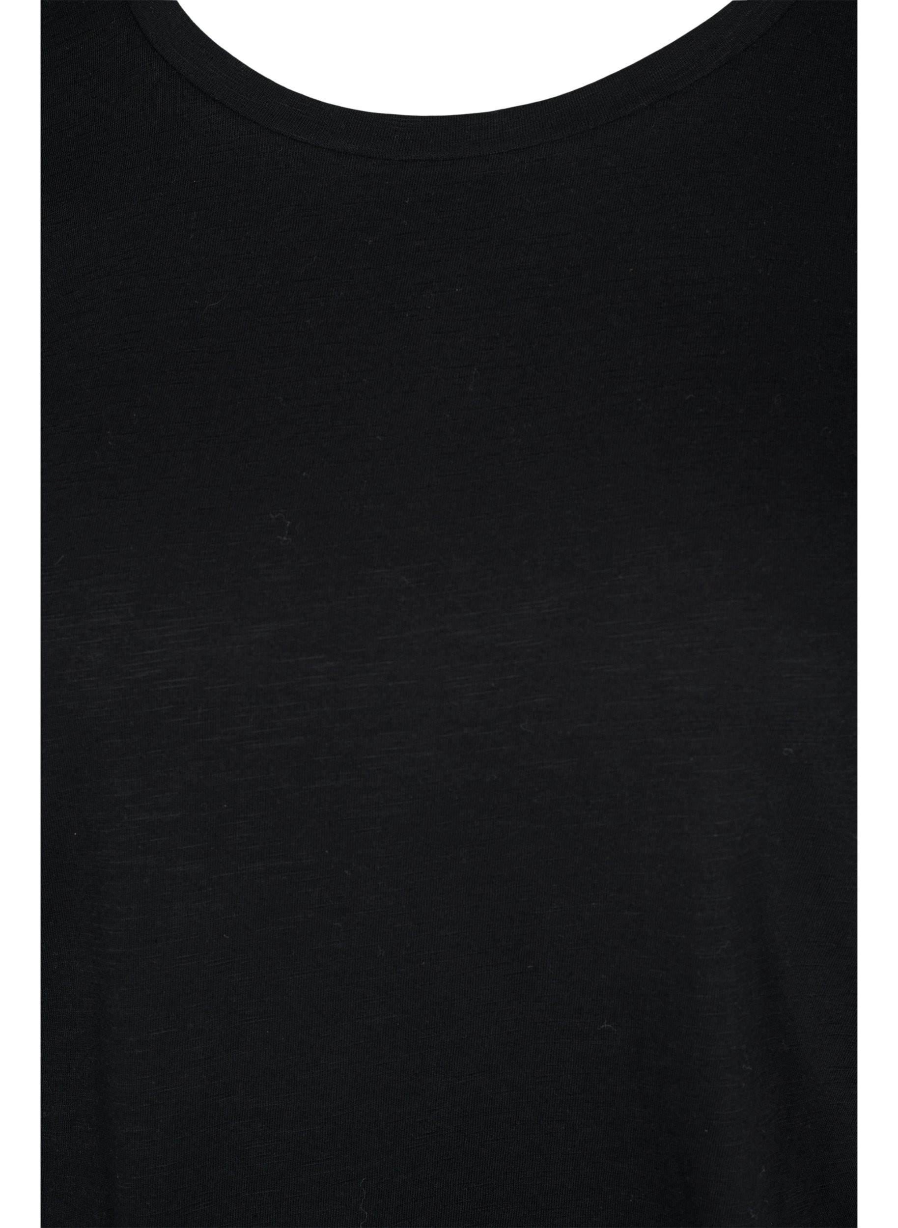 Basis T-skjorter i bomull, 2 stk., Black/B White, Packshot image number 2