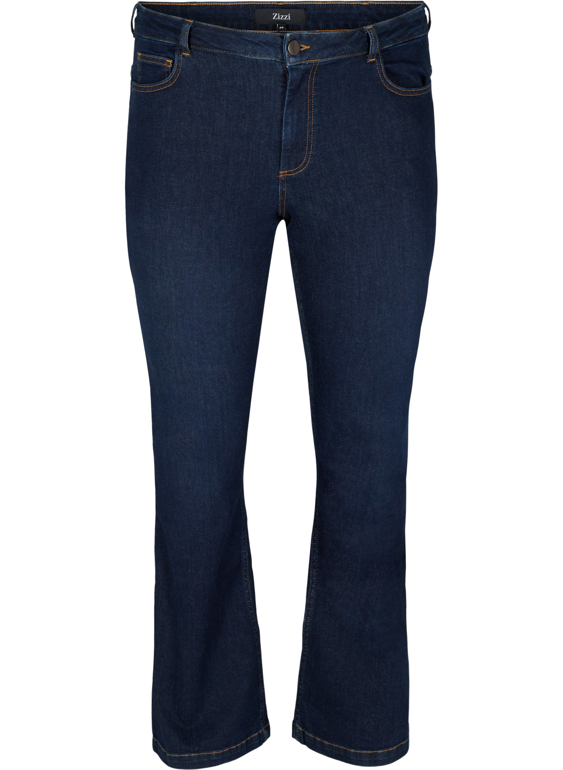 Ellen bootcut jeans med høyt liv , Dark blue denim