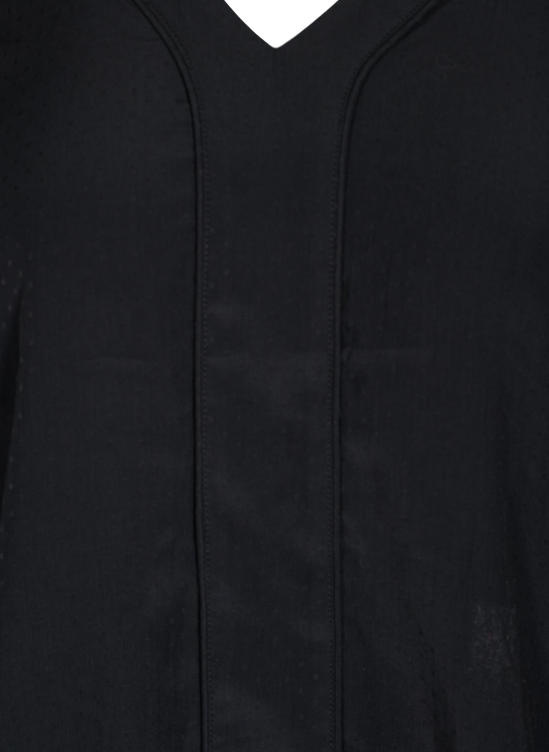 Bluse med V-hals og smock, Black, Packshot image number 2
