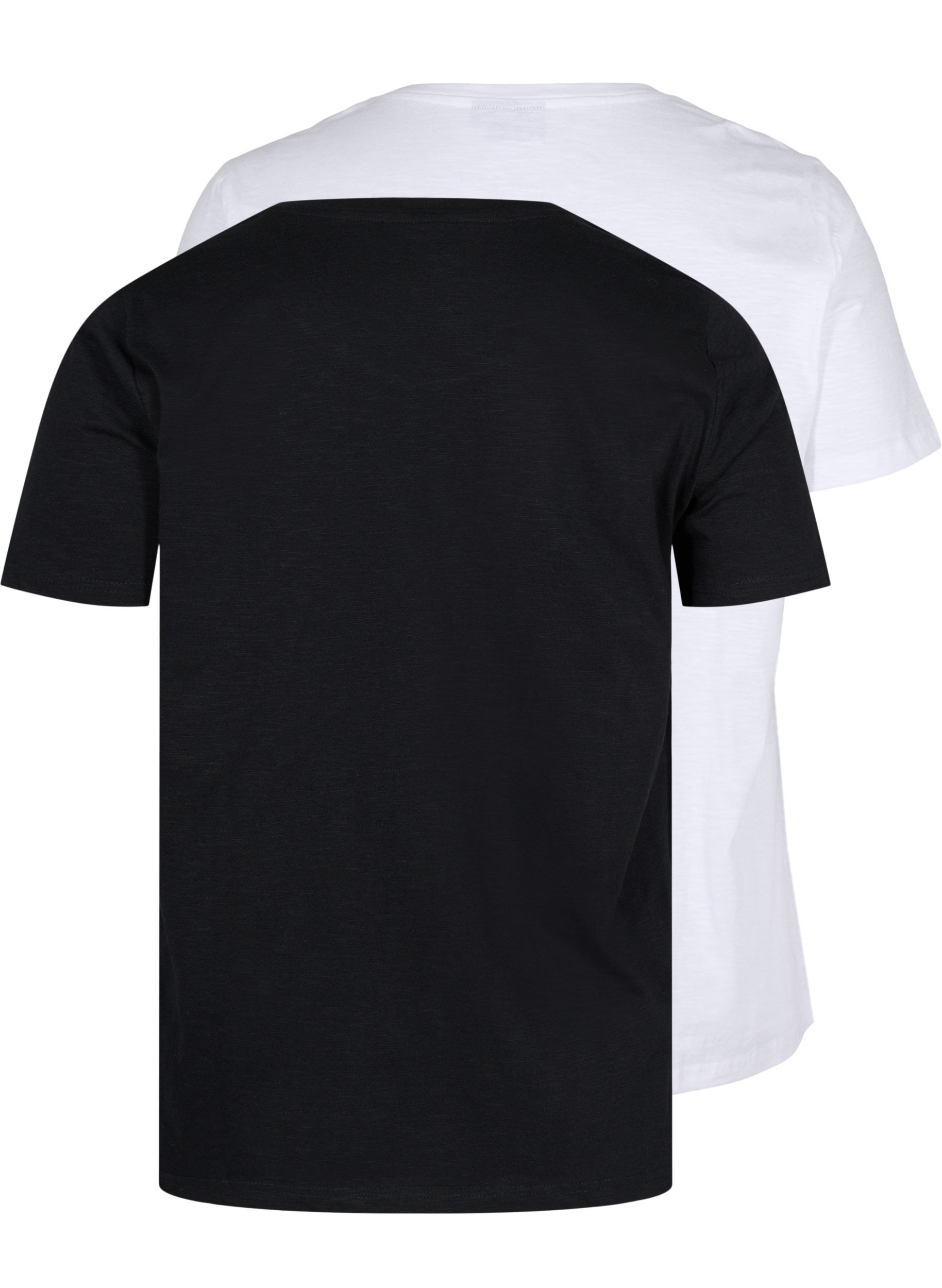 Basis T-skjorter i bomull, 2 stk., Black/B White, Packshot image number 1