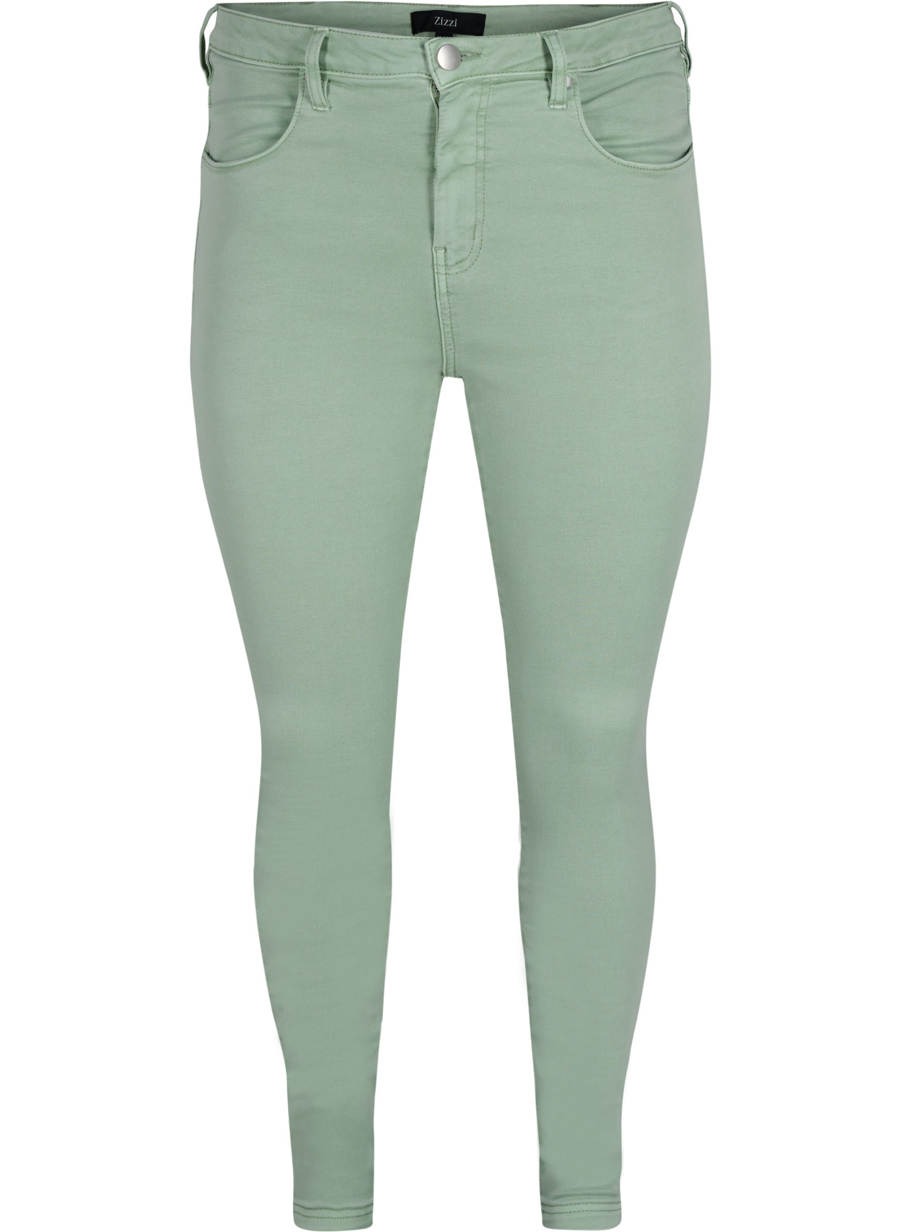Super slim Amy jeans med høyt liv, Frosty Green, Packshot image number 0