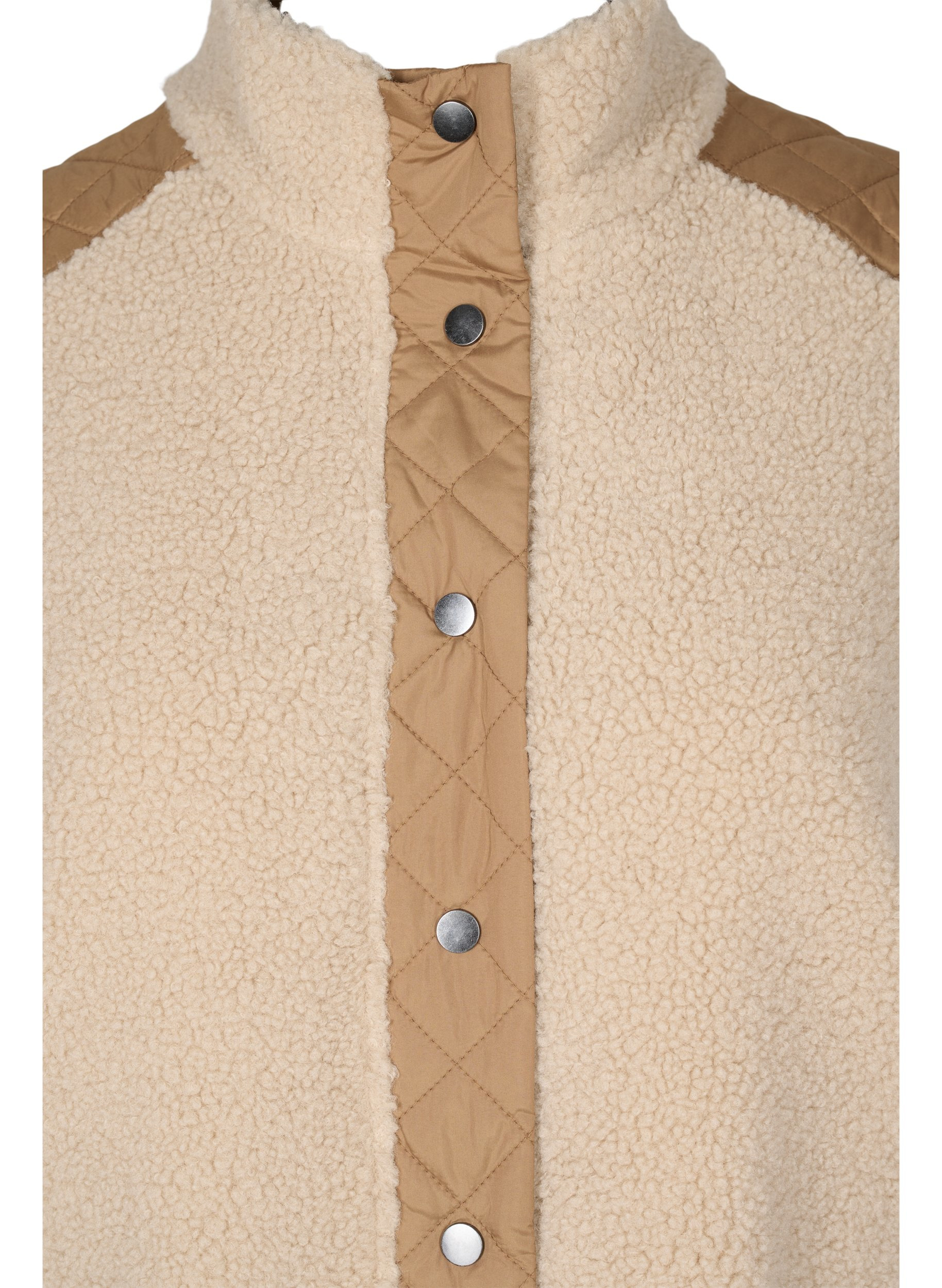 Lang teddy vest med knapper og lommer, Nomad Comb, Packshot image number 2