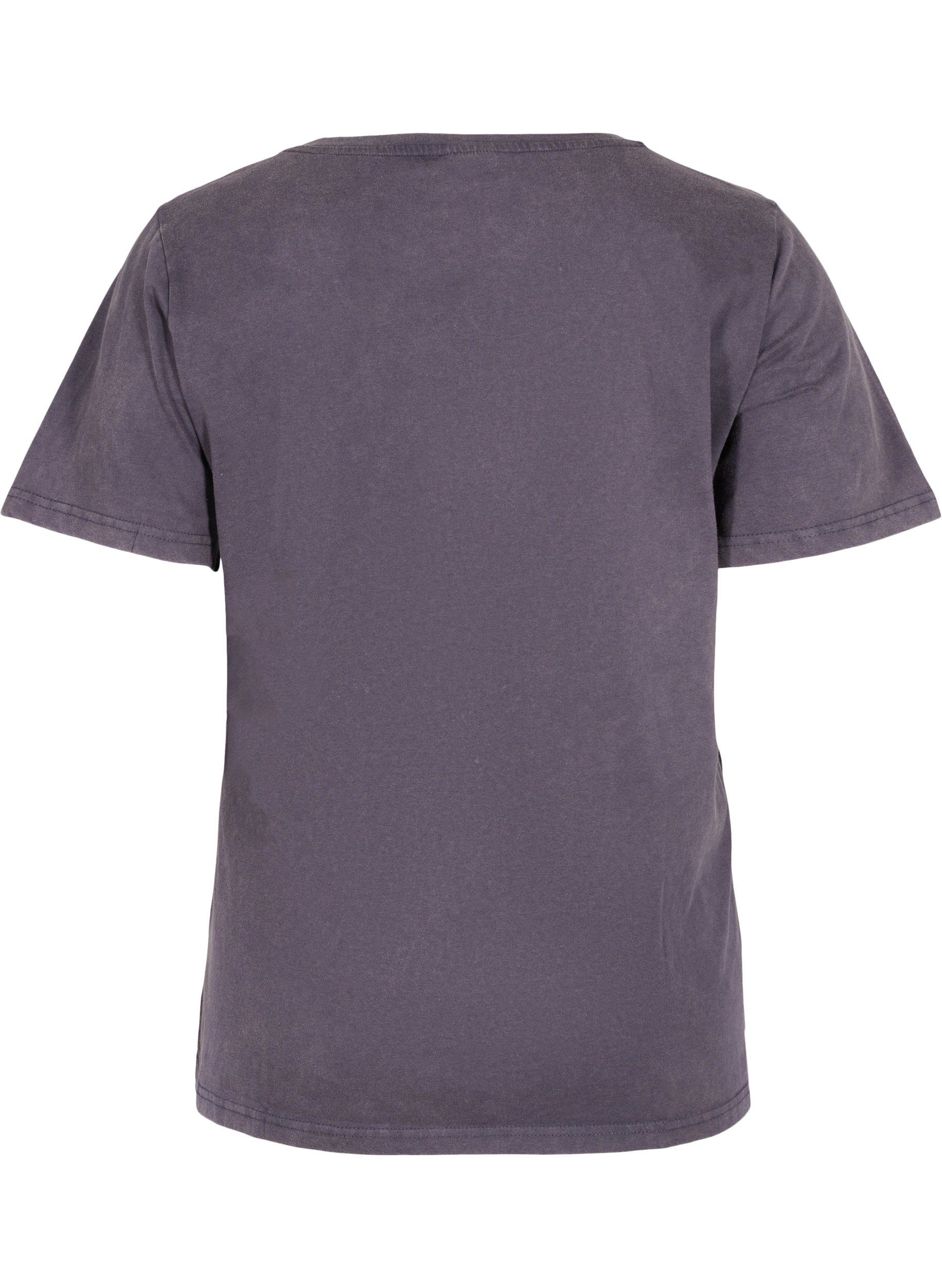 T-skjorte i bomull med trykk, Dark Grey Wash, Packshot image number 1