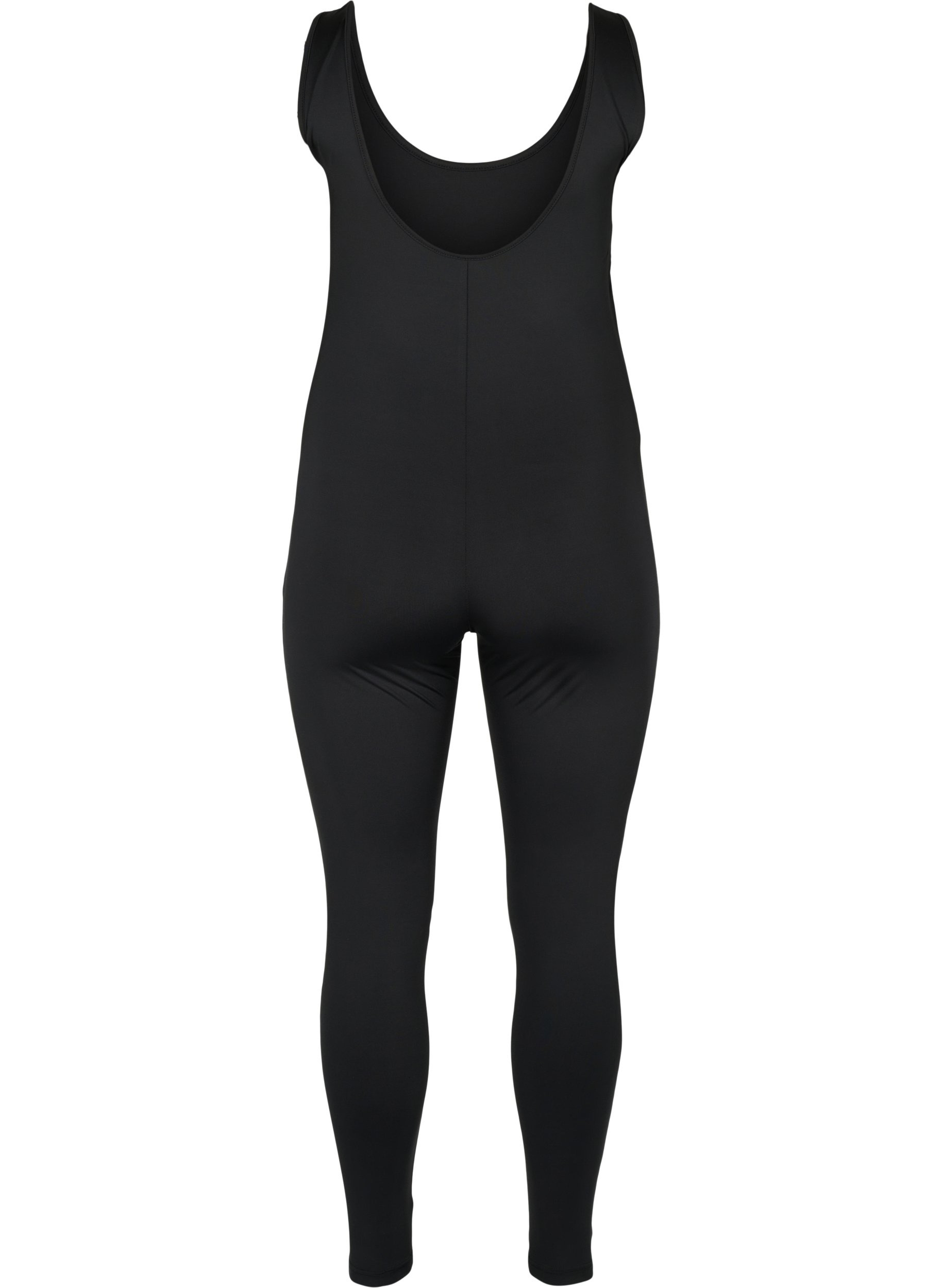 Tettsittende jumpsuit til trening, Black, Packshot image number 1