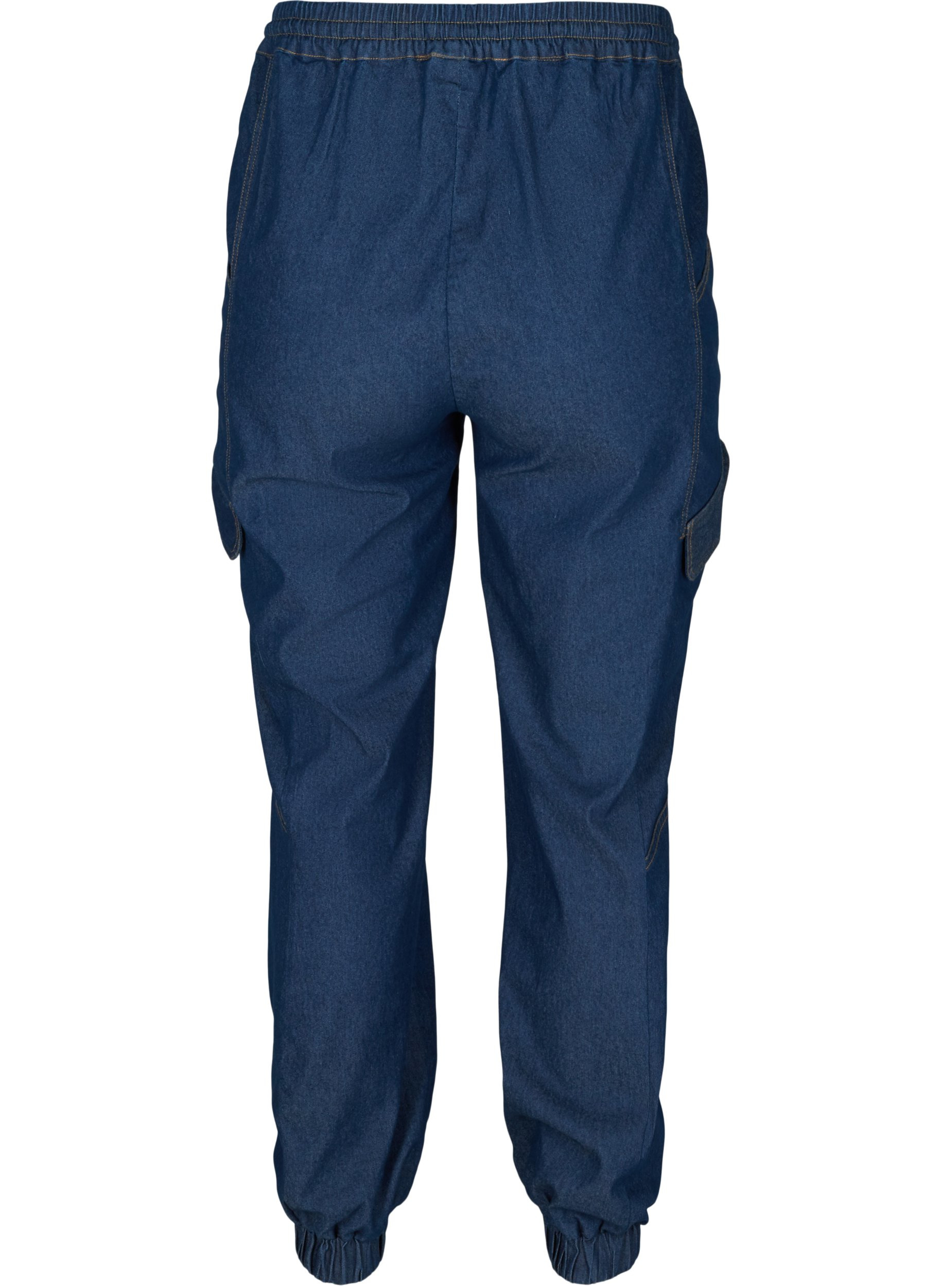 Løse jeans med knyting, Medium Blue, Packshot image number 1