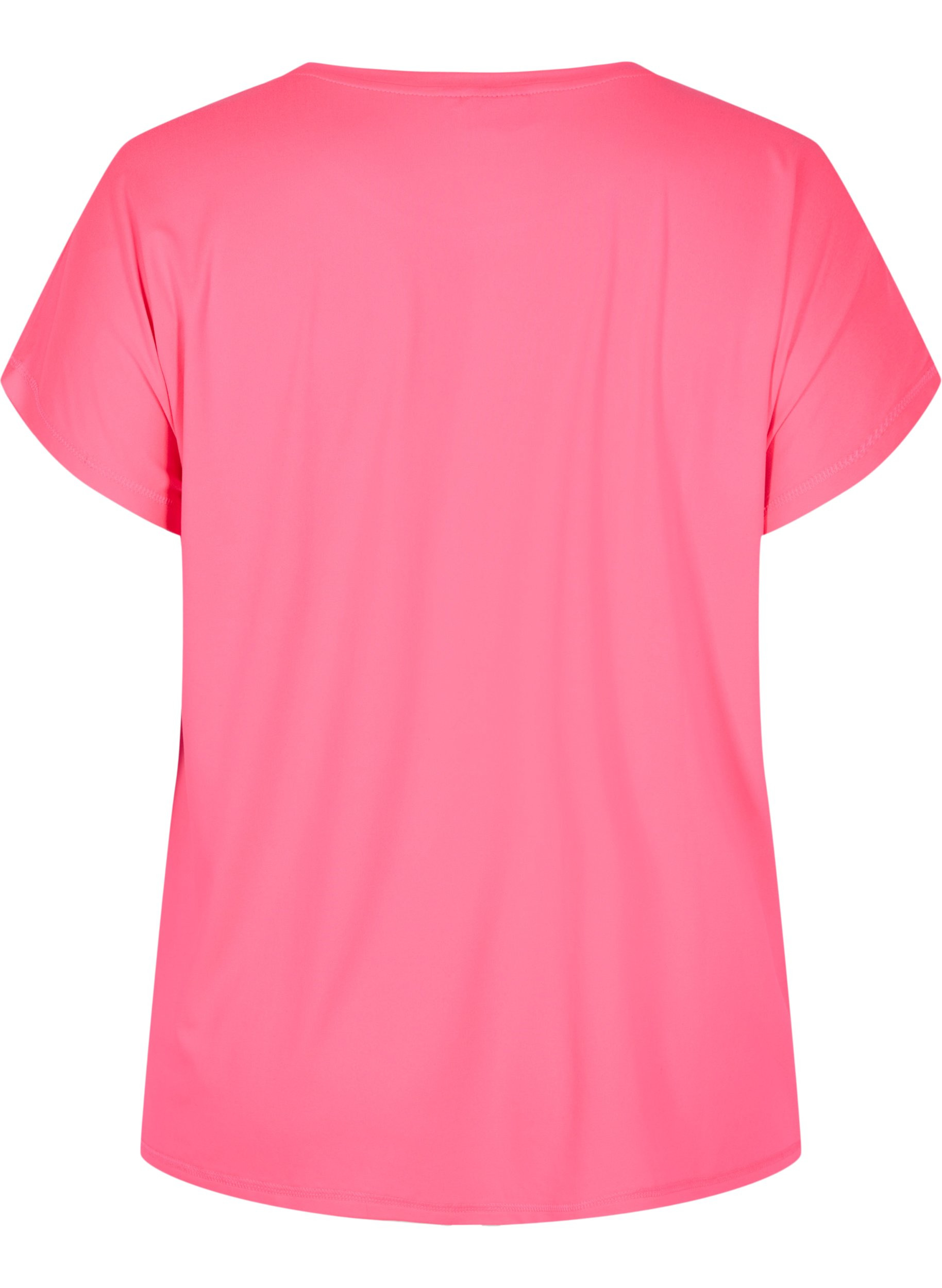 Ensfarget t-skjorte til trening, Neon pink, Packshot image number 1
