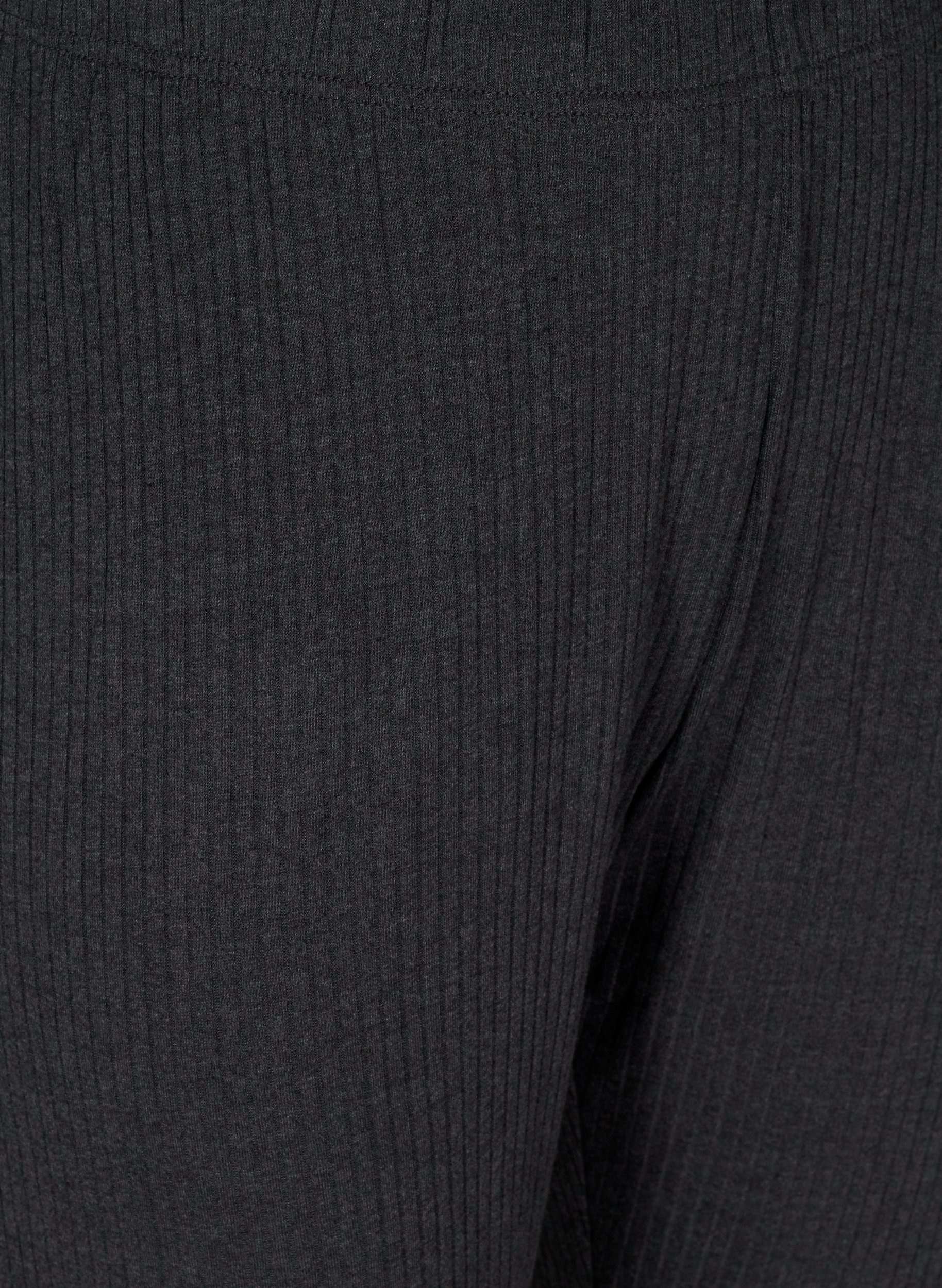 Løse bukser med en ribbet struktur, Dark Grey Melange, Packshot image number 2