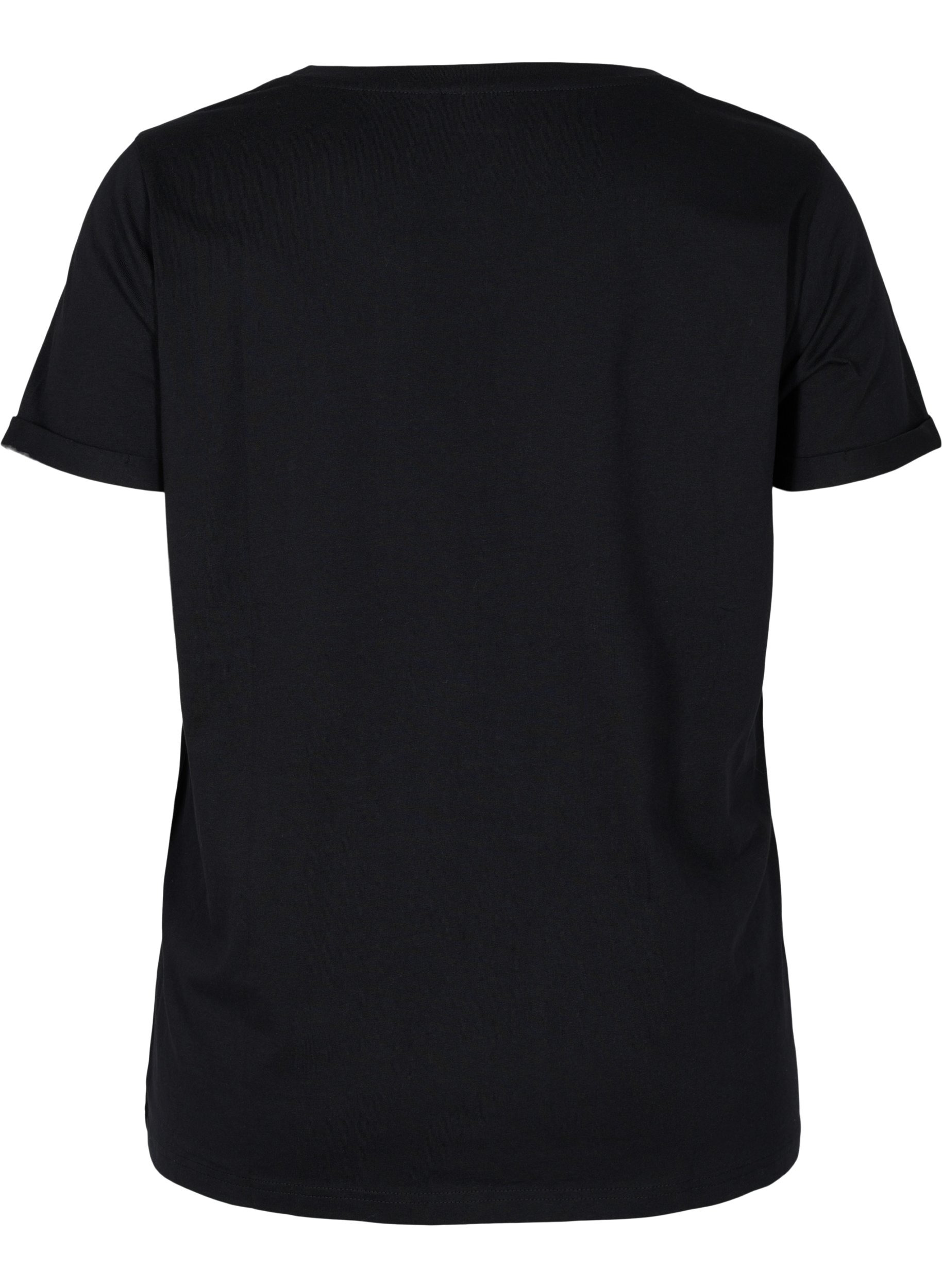 T-skjorte til trening med trykk, Black More Action, Packshot image number 1