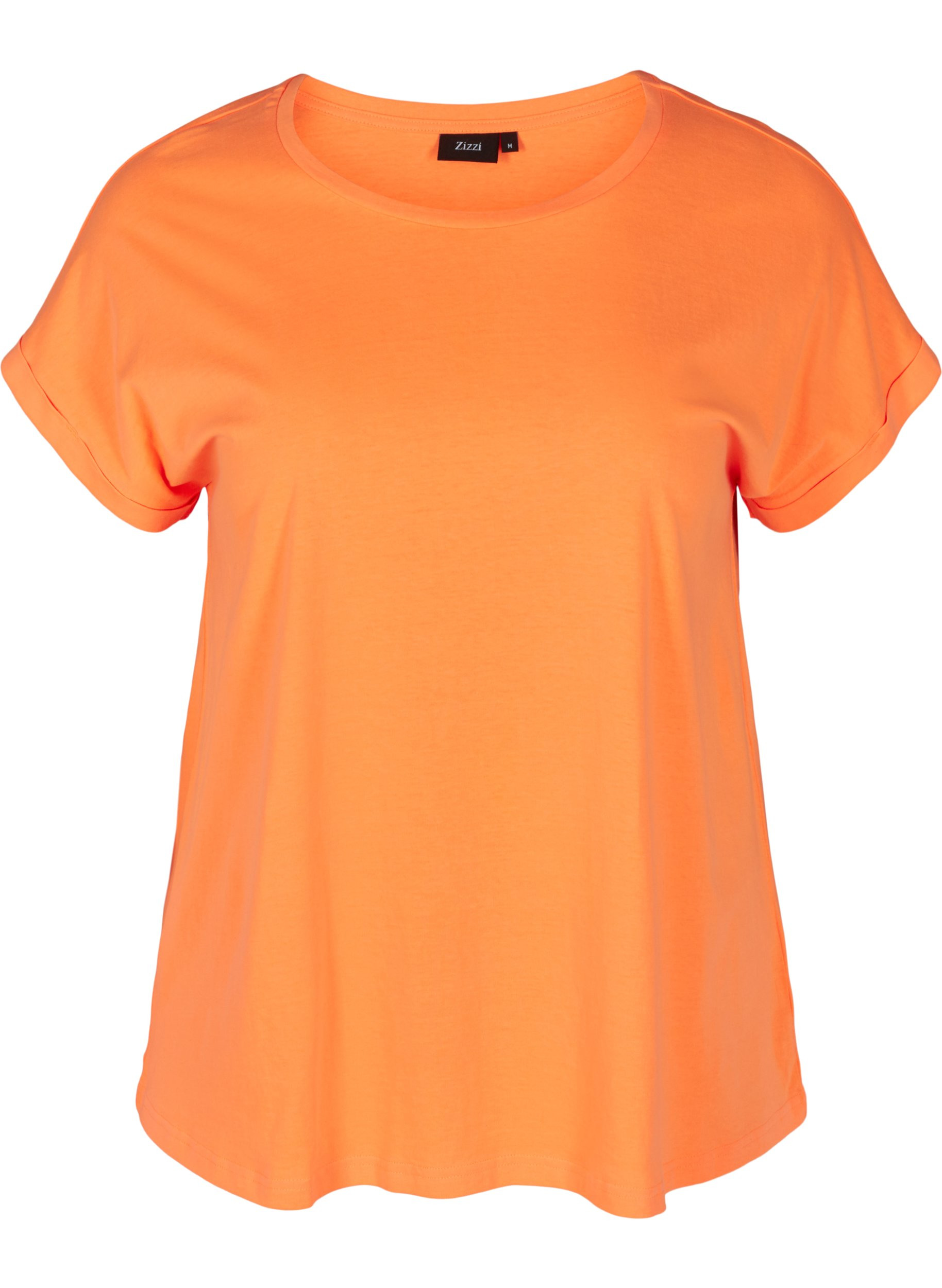 Neonfarget T-skjorte i bomull, Neon Coral, Packshot image number 0