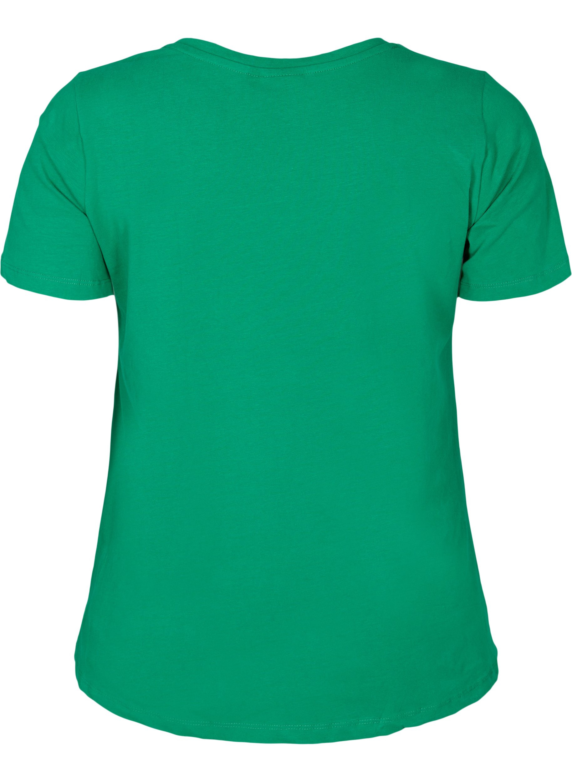 Ensfarget basis T-skjorte i bomull, Jolly Green, Packshot image number 1