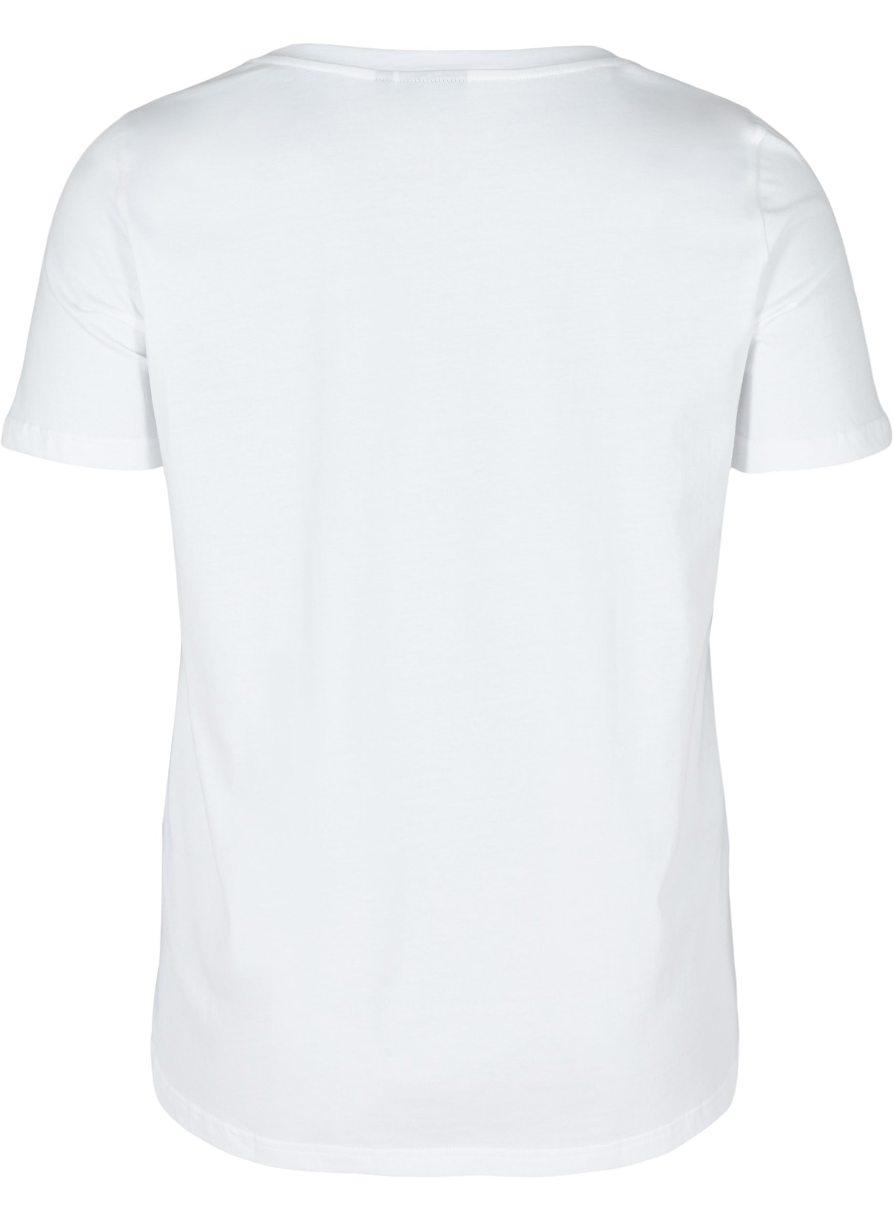 Kortermet T-skjorte i bomull med trykk, Bright White CALM, Packshot image number 1