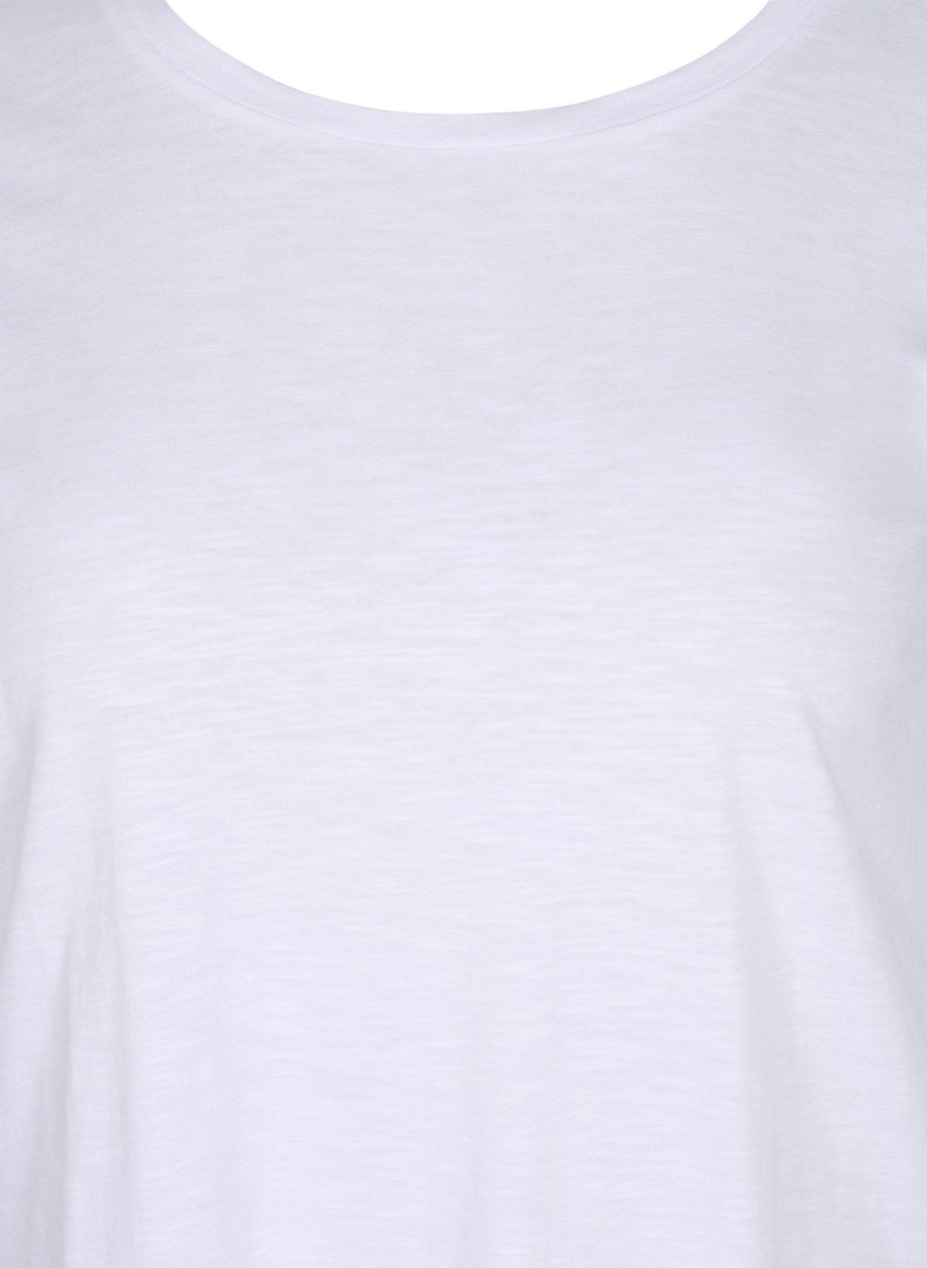 T-skjorte i bomull med korte ermer, Bright White, Packshot image number 2