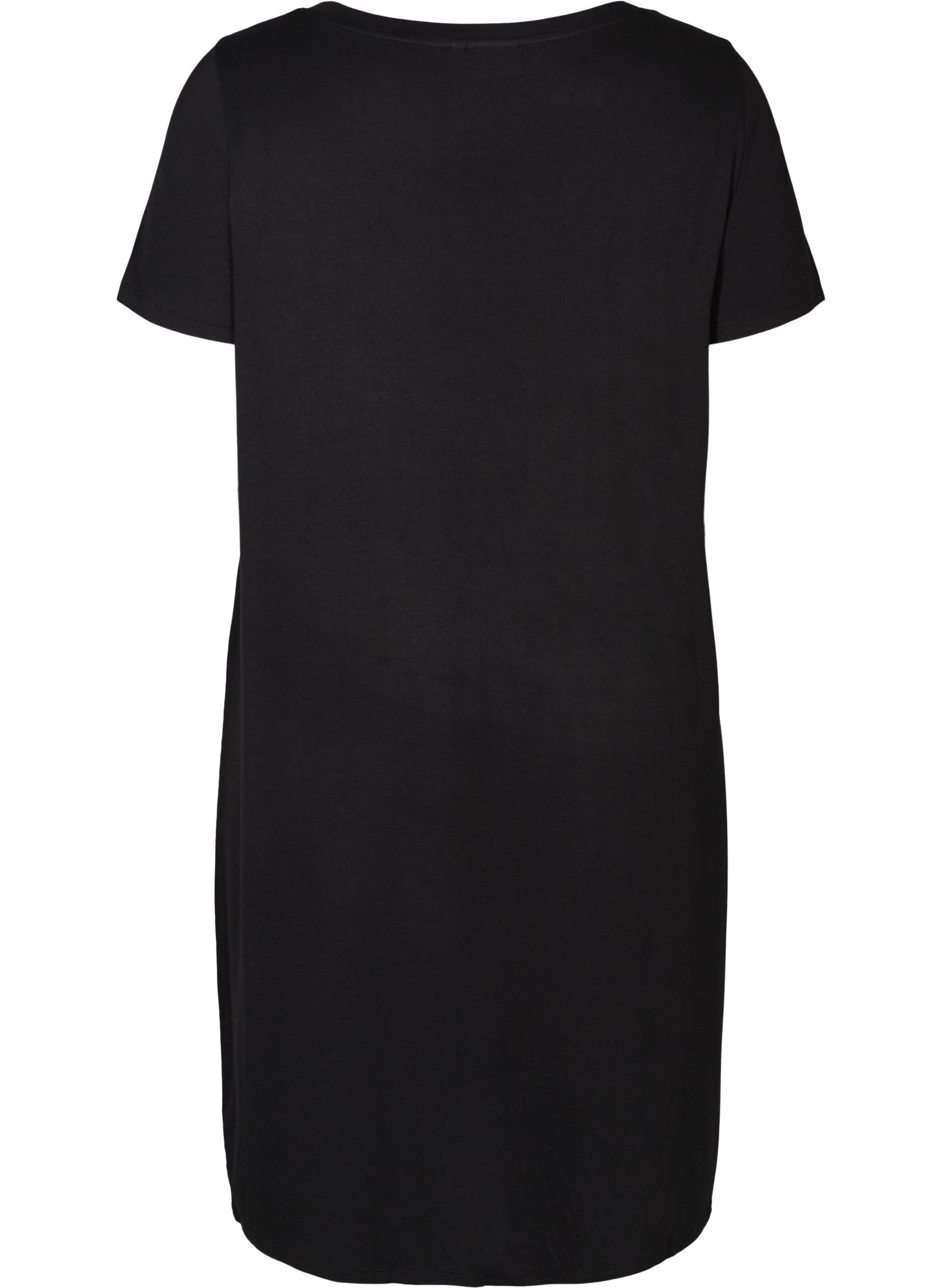 Kjole med korte ermer, Black, Packshot image number 1