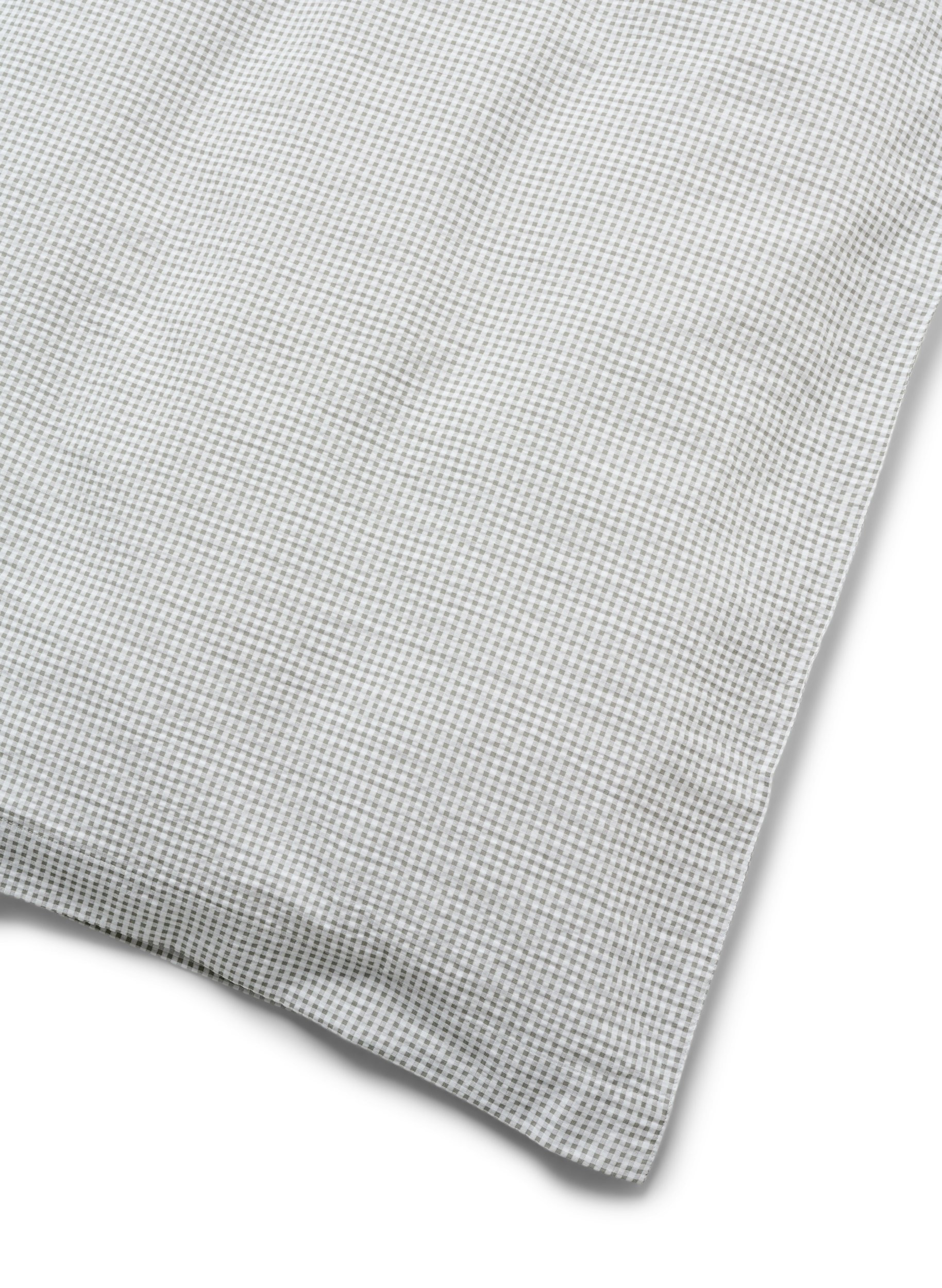 Rutete sengesett i bomull, Grey/White Check, Packshot image number 2