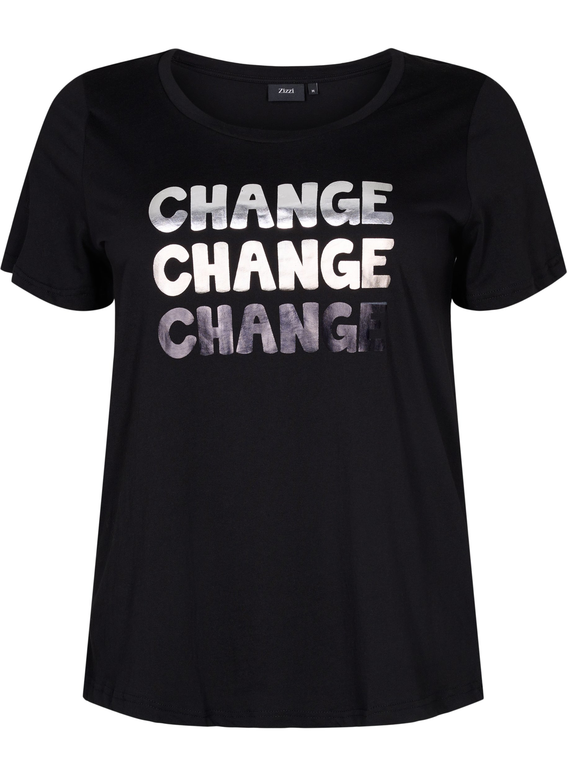 T-skjorte i bomull med korte ermer, Black Change, Packshot image number 0
