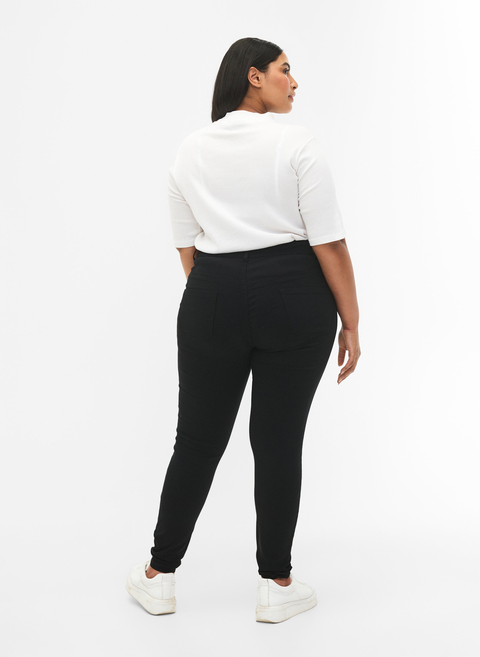 Slim fit bukser med lommer, Black, Model image number 2