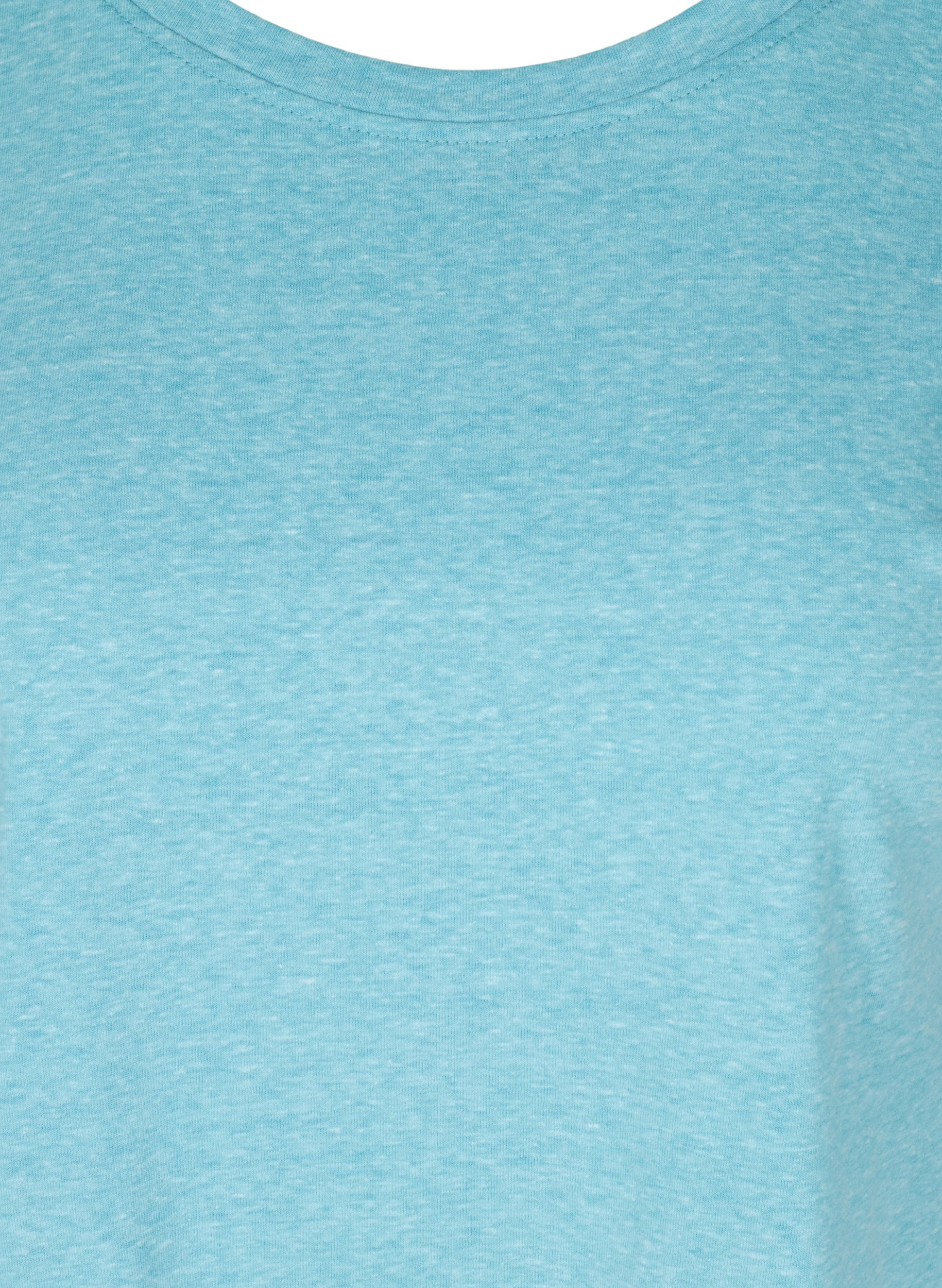 Melert T-skjorte i bomull , River Blue Melange, Packshot image number 2