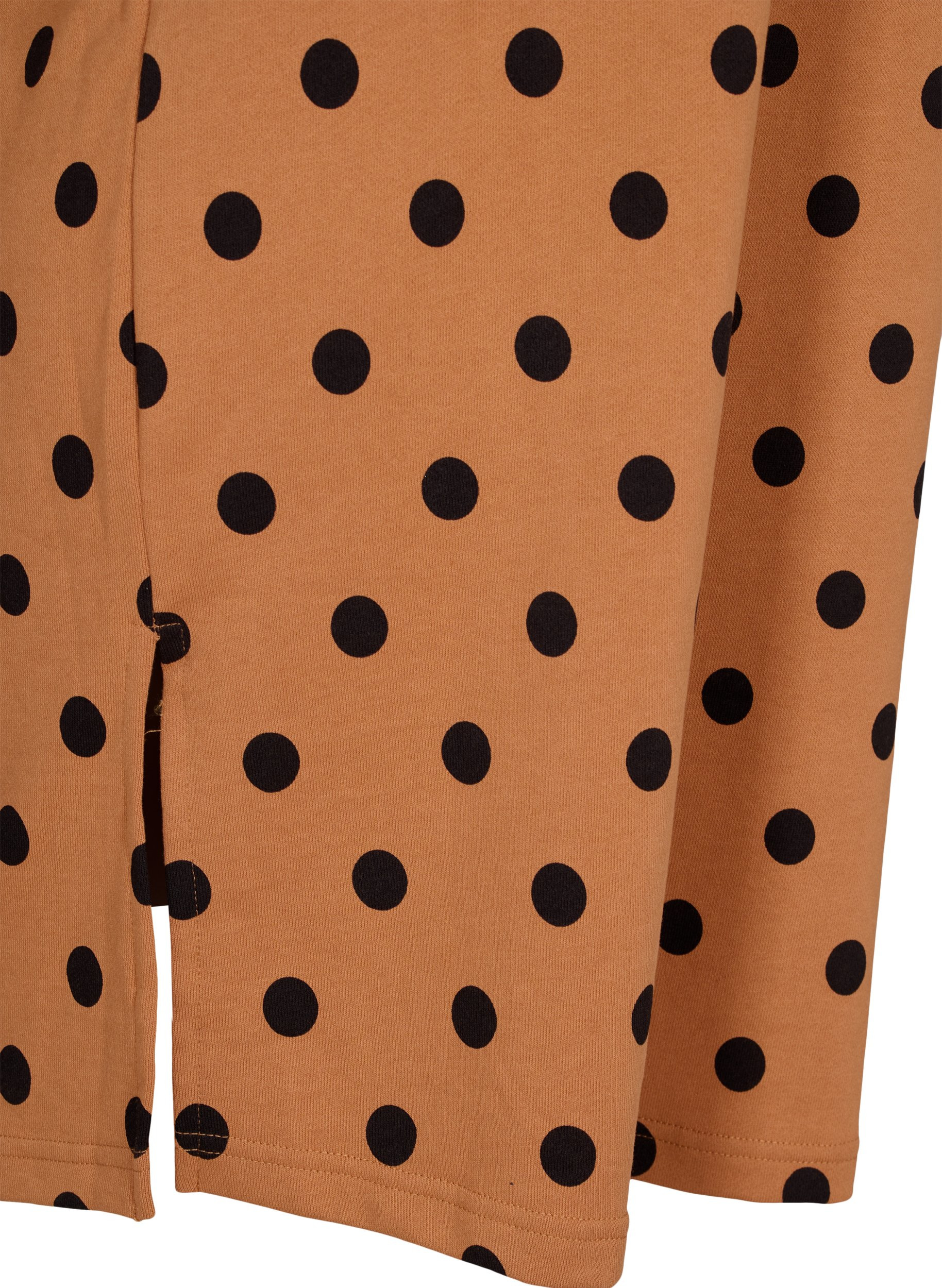 Prikkete kjole med 3/4-ermer, Almond Black Dot, Packshot image number 3
