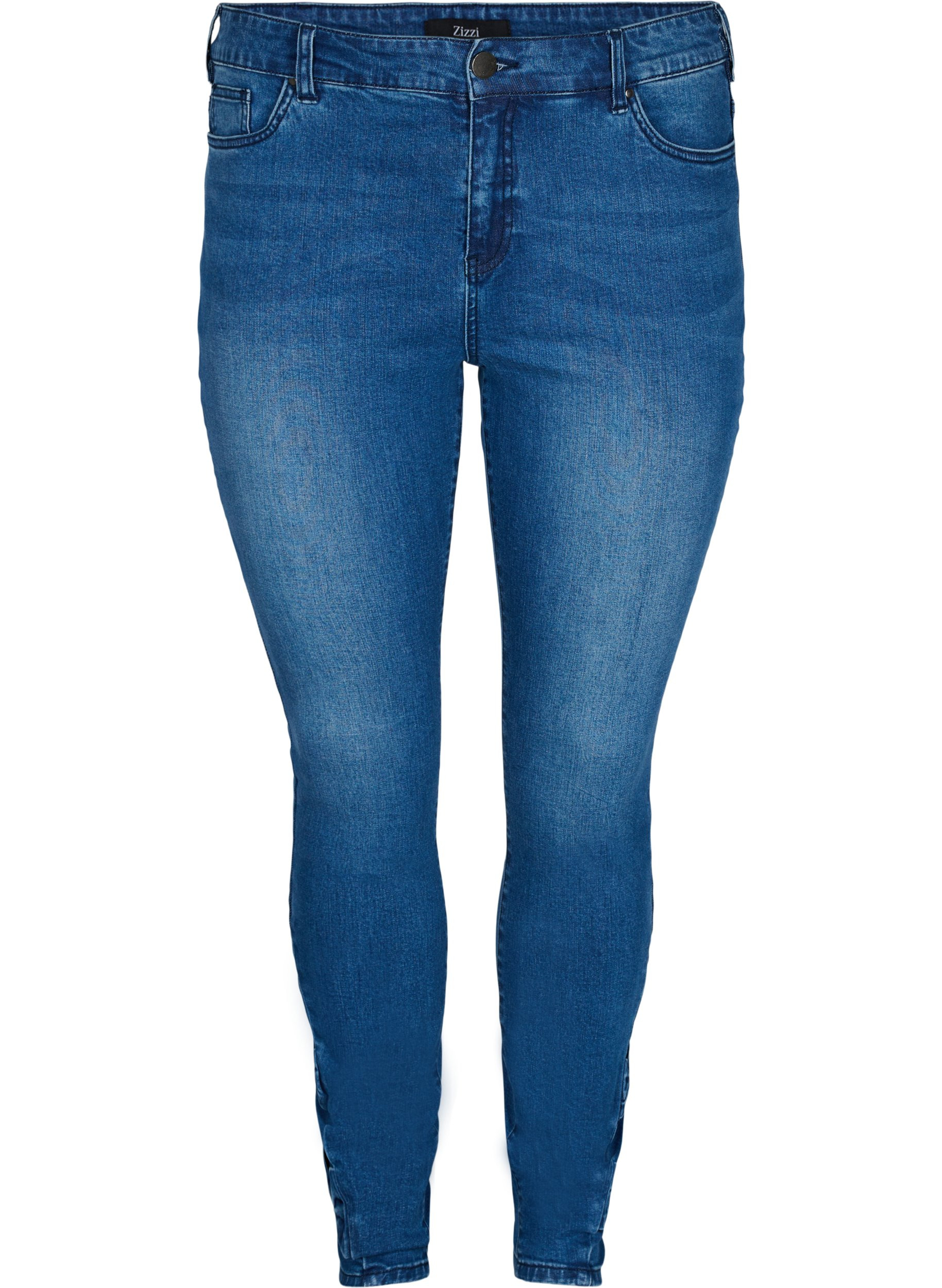 Super slim Amy jeans med sløyfe, Dark blue