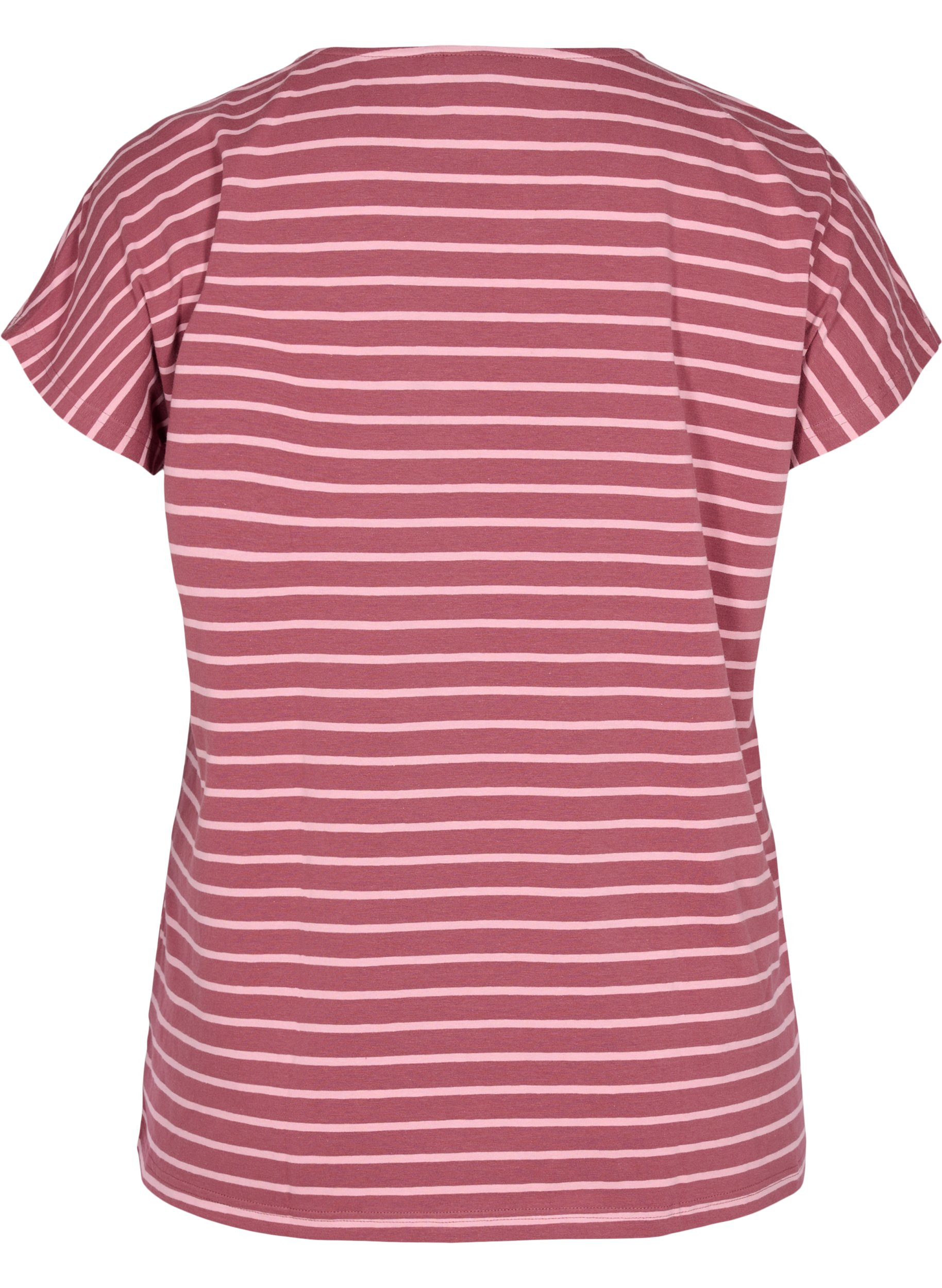 T-skjorte i bomull med striper, Apple Butter Stripe, Packshot image number 1