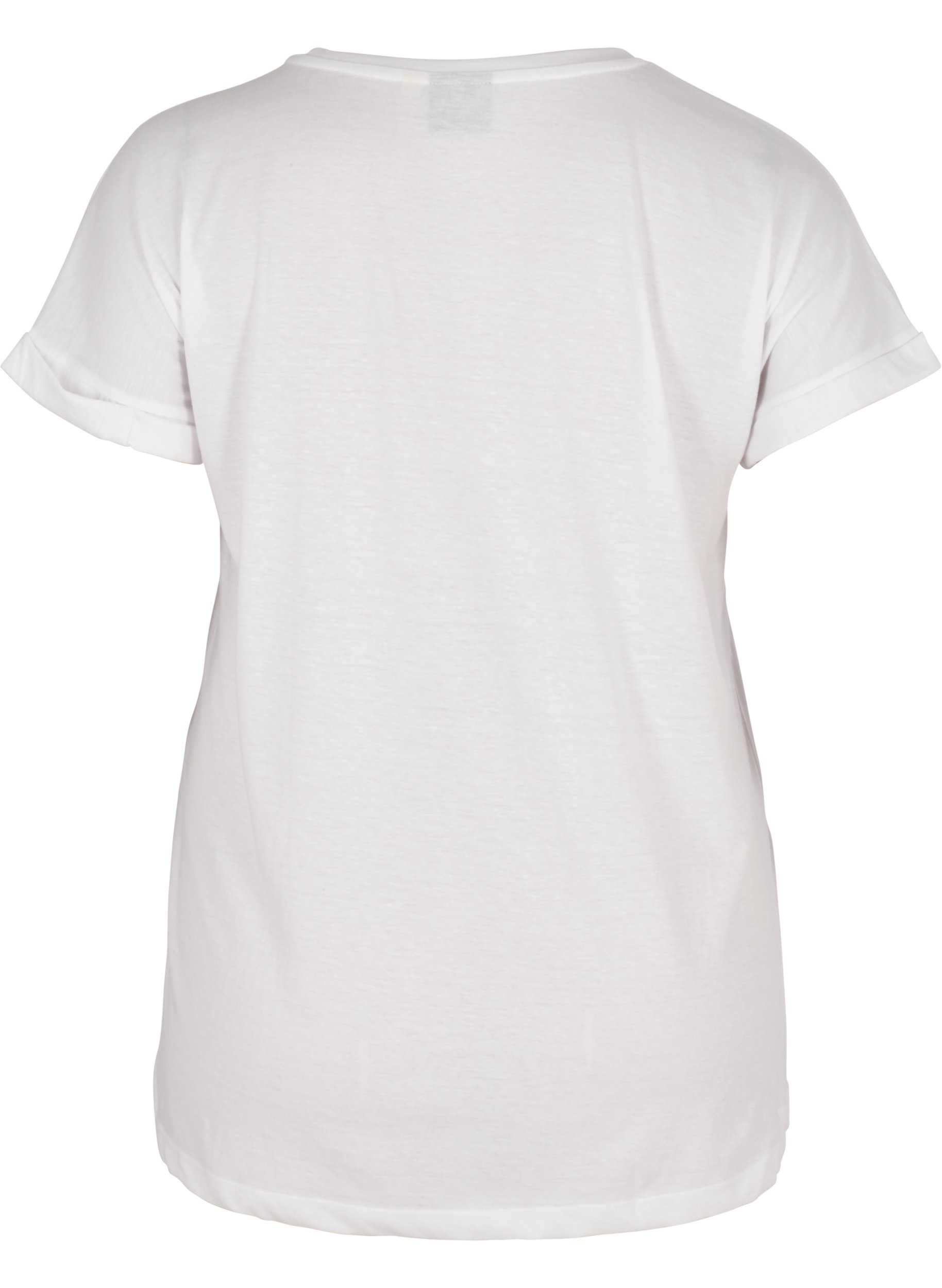 T-skjorte i bomullsmiks, Bright White, Packshot image number 1