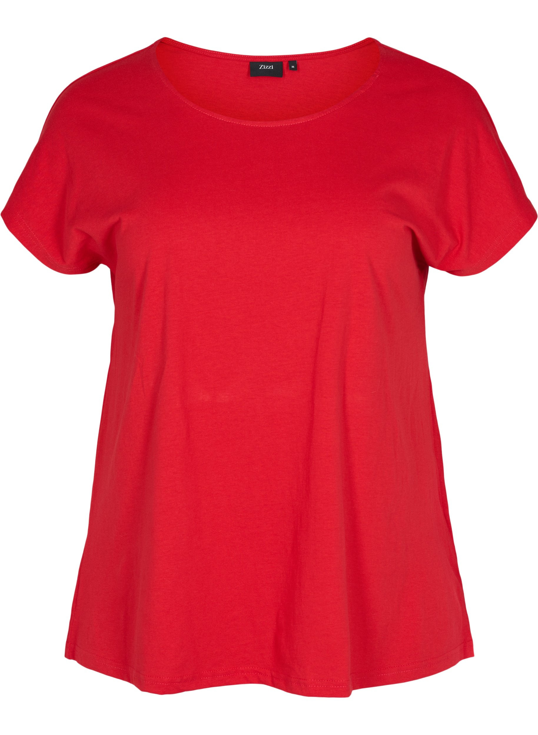 T-skjorte i bomullsmiks, Tango Red, Packshot image number 0