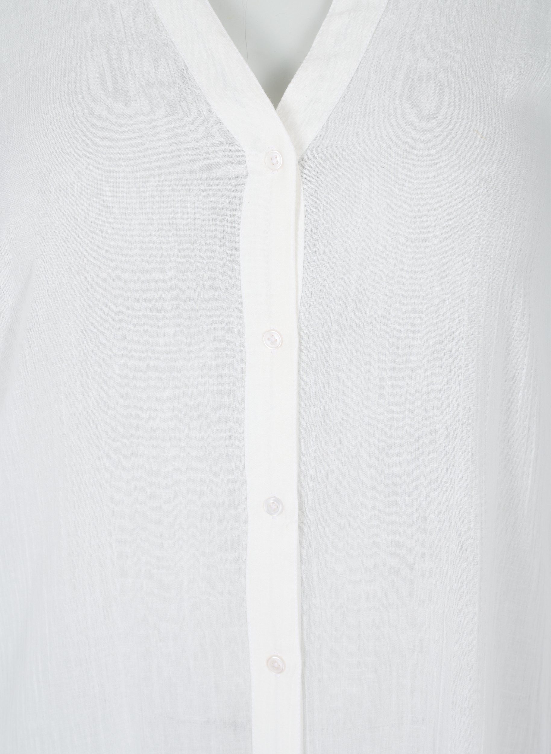 Strandkjole i bomull med knappelukking, Bright White, Packshot image number 2