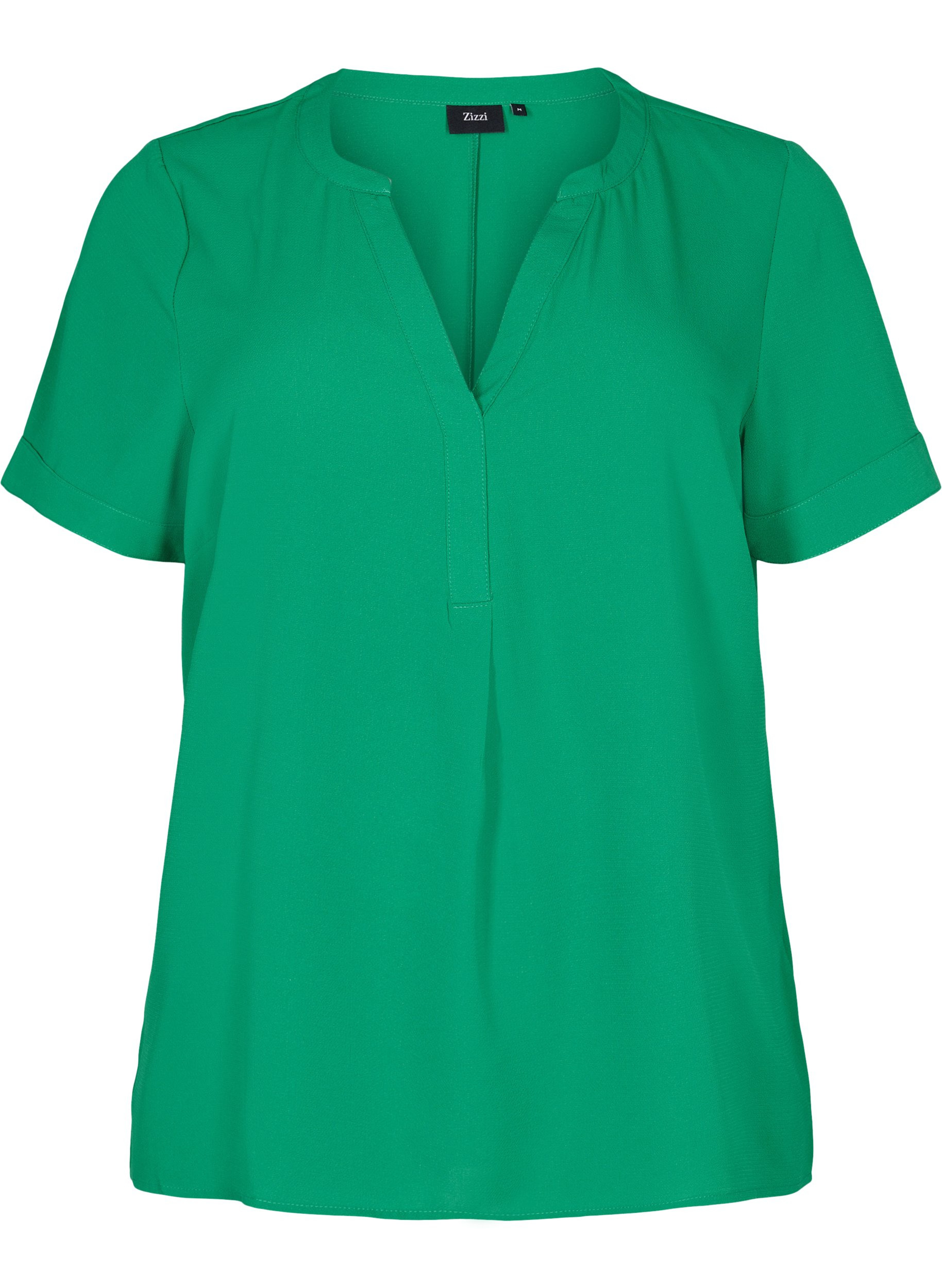 Kortermet bluse med V-hals, Jolly Green, Packshot image number 0