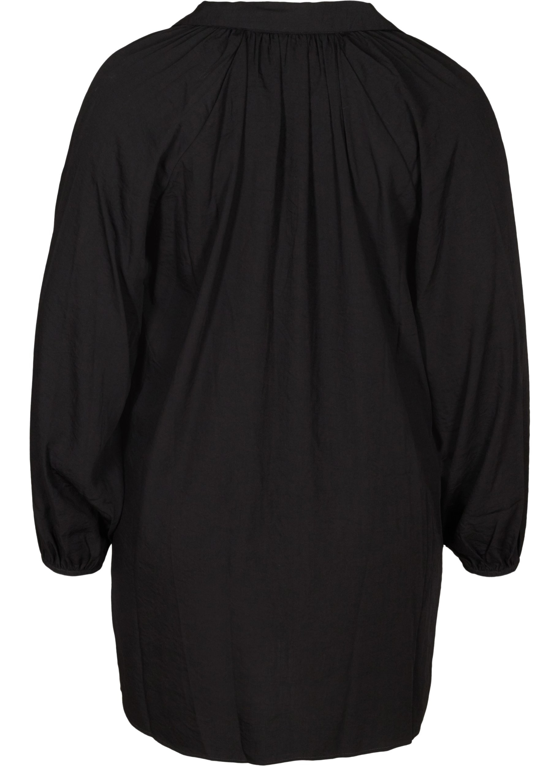 Langermet tunika med v-hals, Black, Packshot image number 1