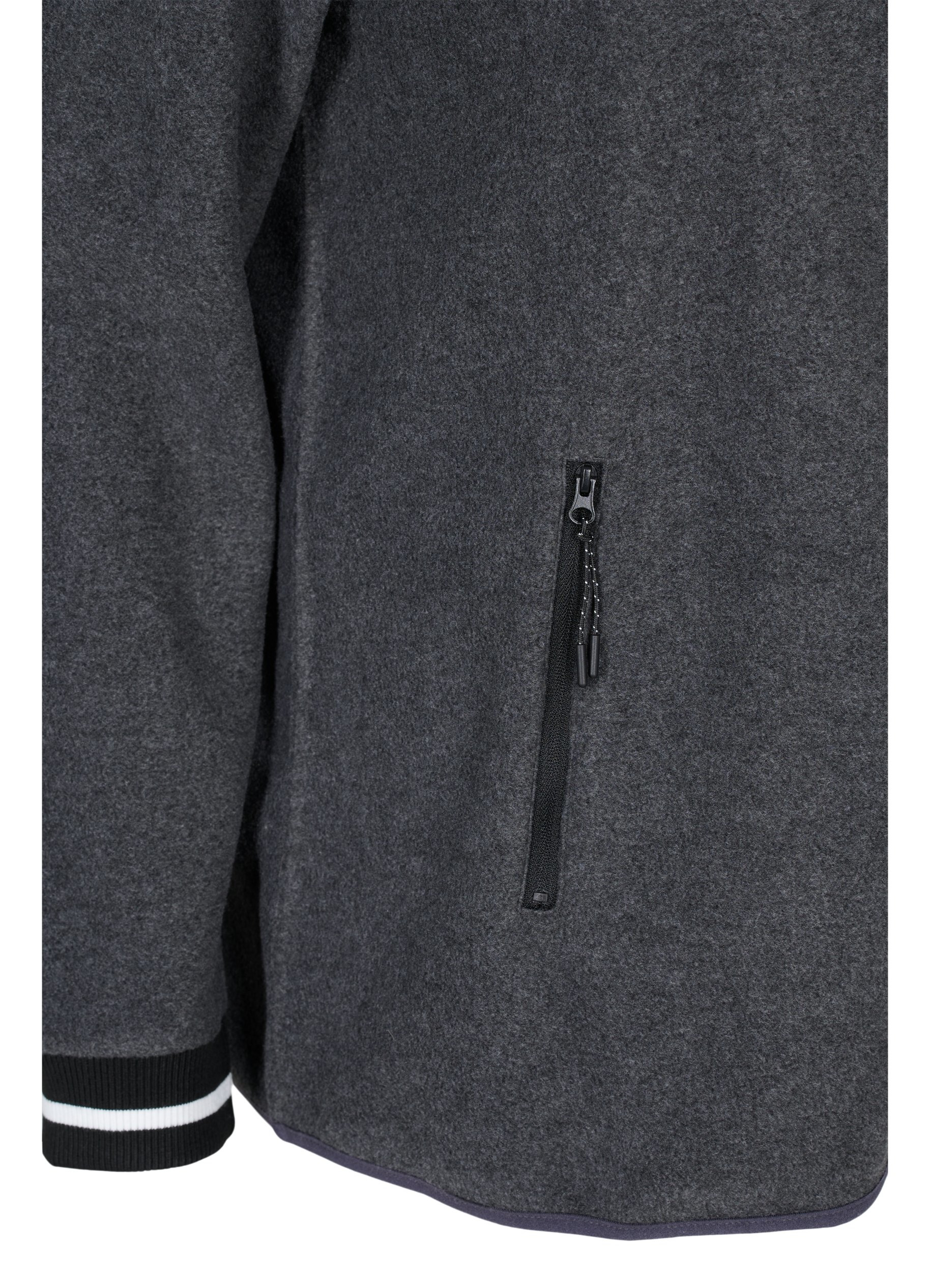 Sporty jakke med høy hals og lommer, Dark Grey Melange, Packshot image number 3