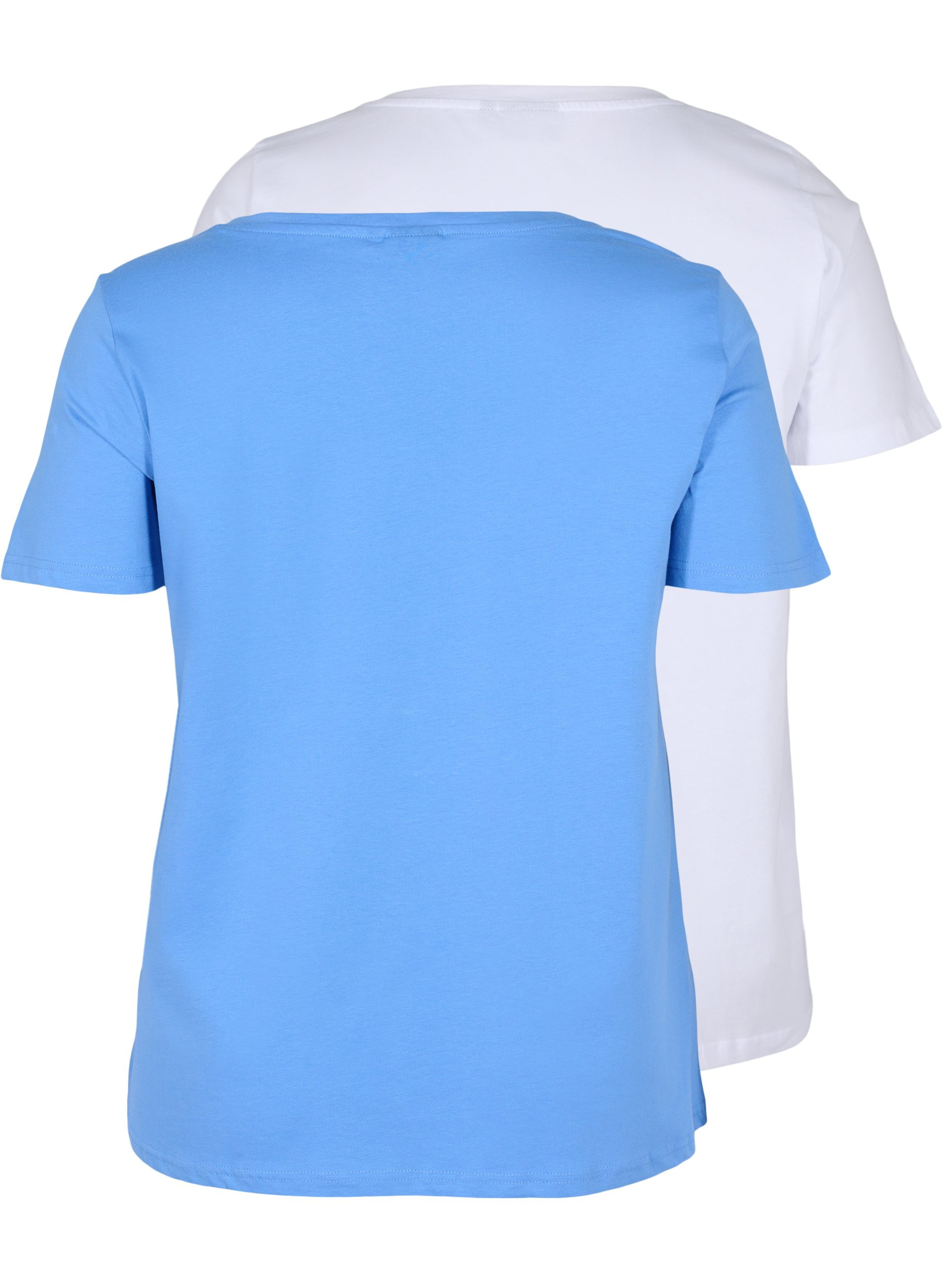 Basis T-skjorter i bomull 2 stk., Ultramarine/White, Packshot image number 1
