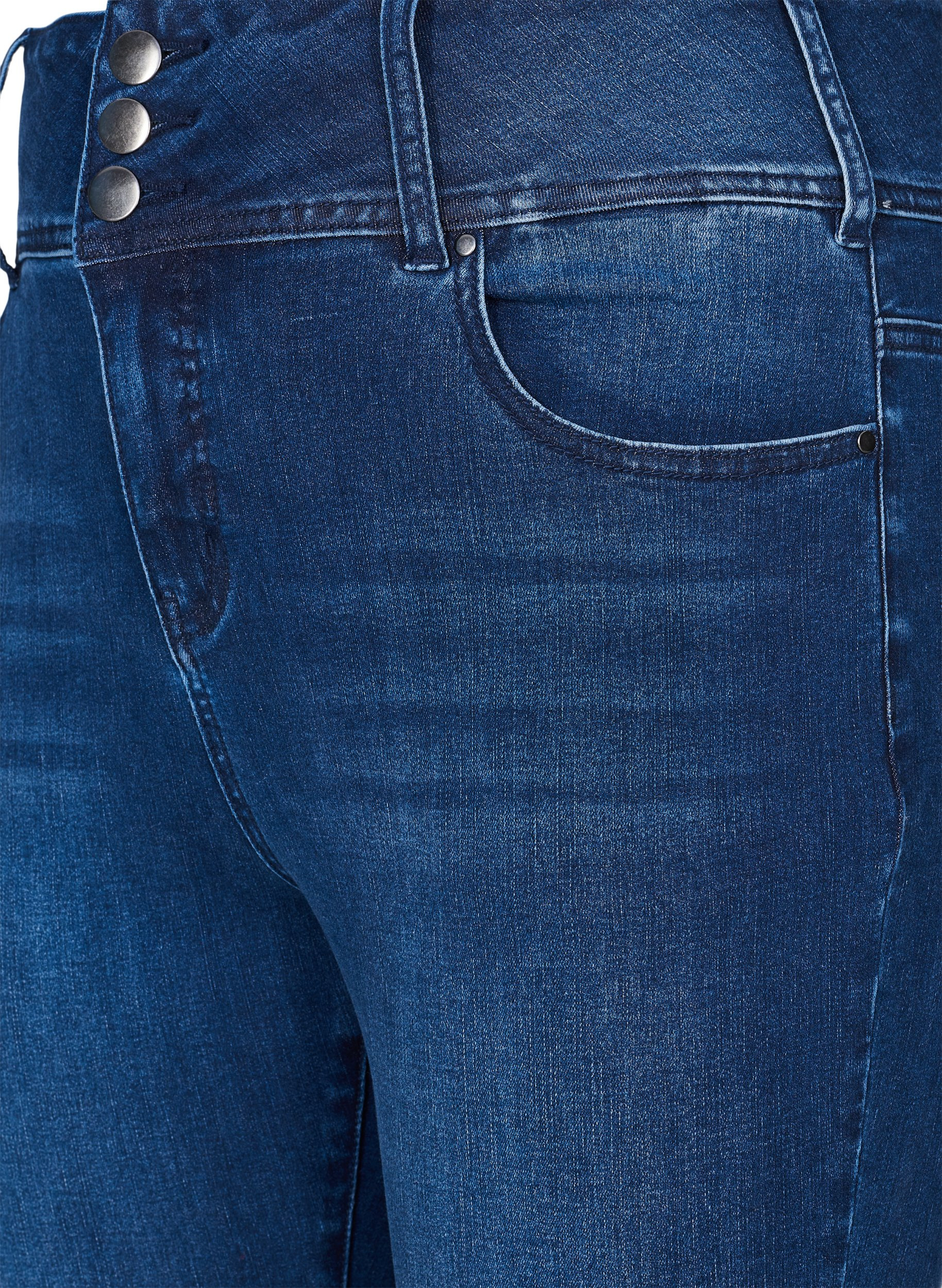 Super slim Bea jeans med ekstra høyt liv, Blue denim, Packshot image number 2