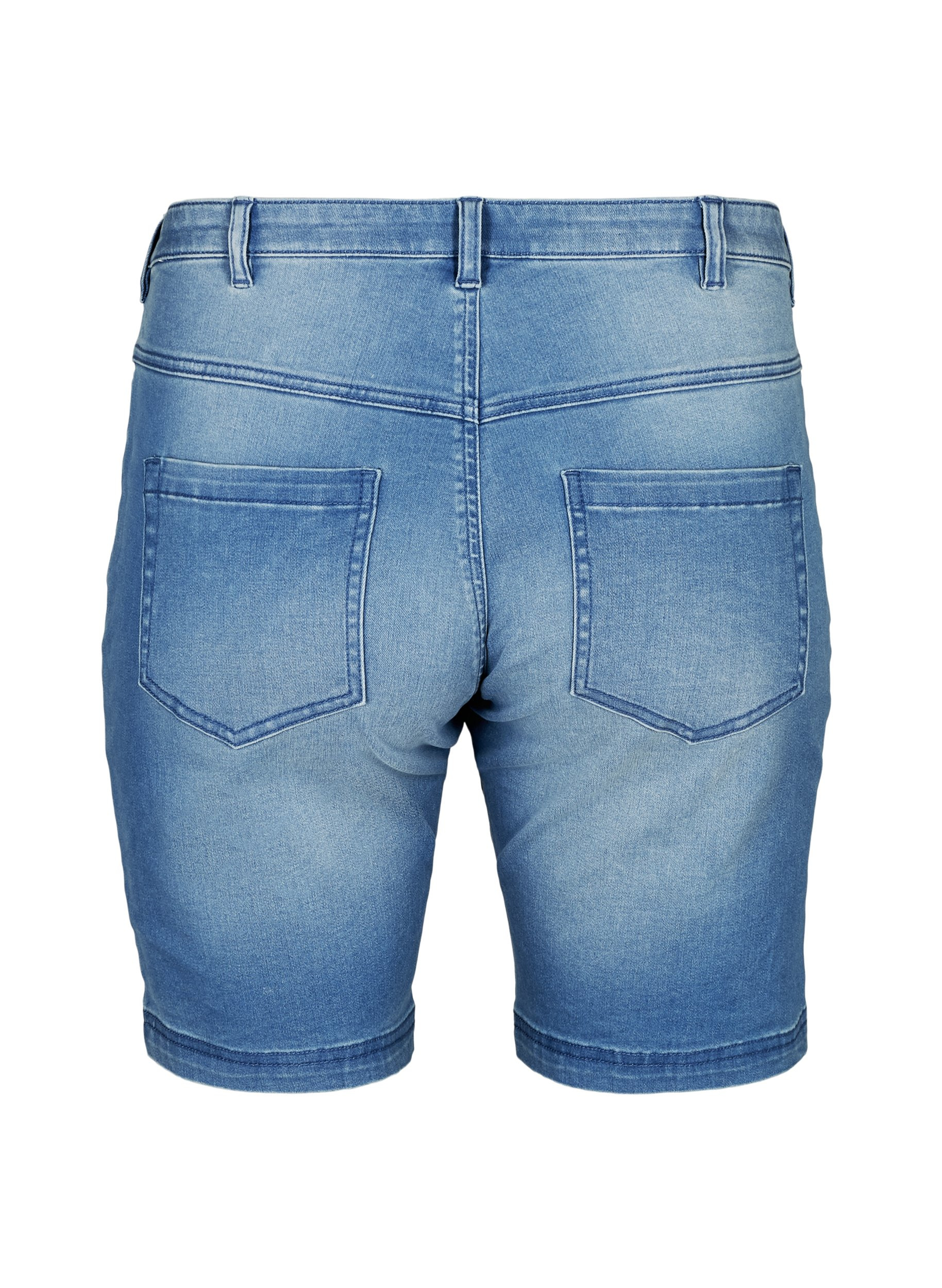 Slim fit Emily shorts med normal midje, Light blue denim, Packshot image number 1