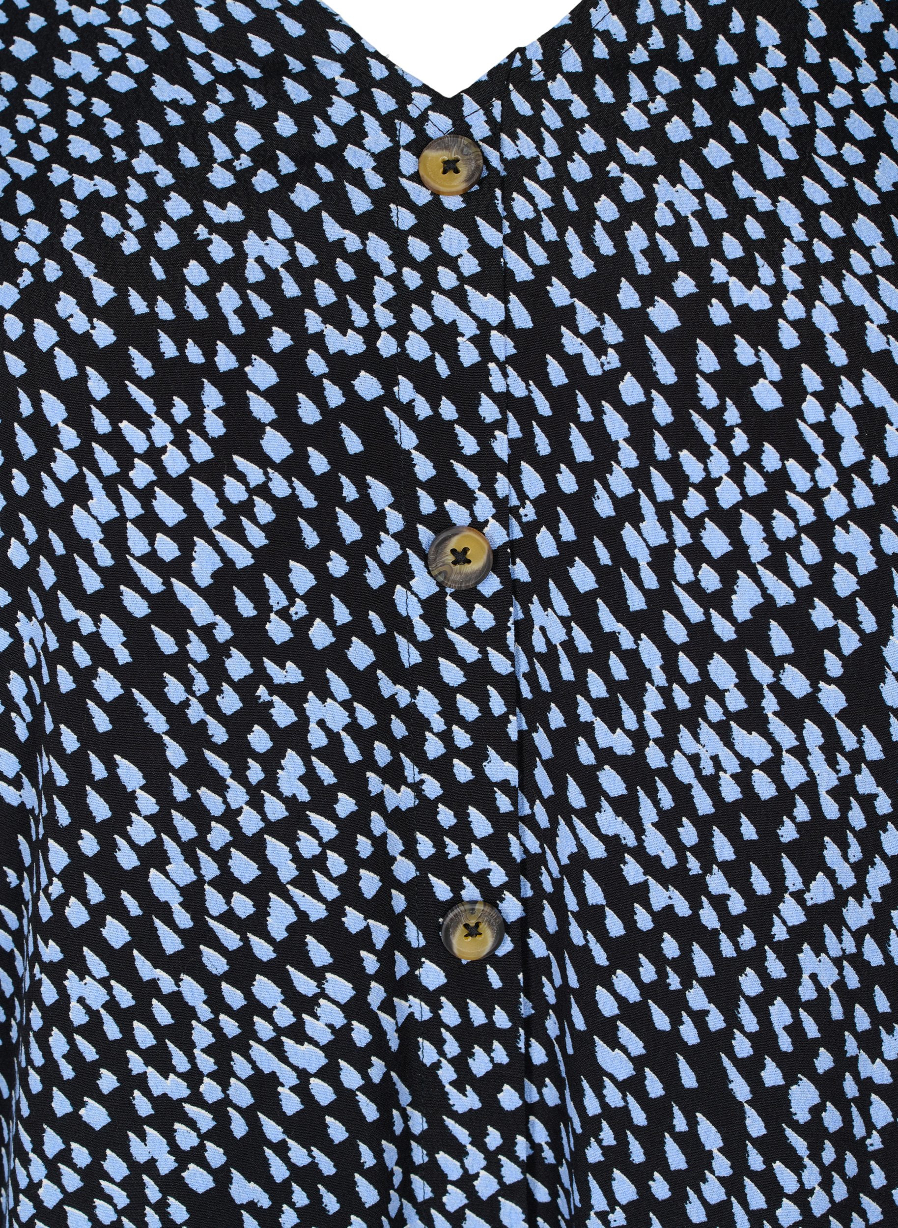 Mønstrete viskosebluse med knapper, Blue Dot, Packshot image number 2
