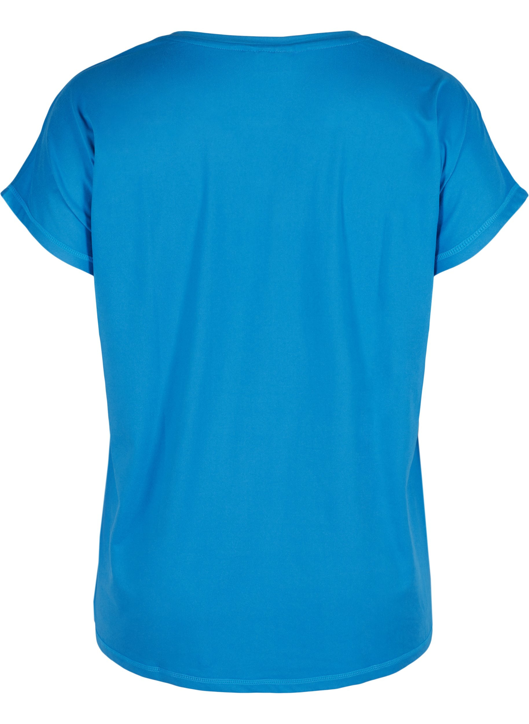 Ensfarget T-skjorte til trening, Daphne Blue, Packshot image number 1