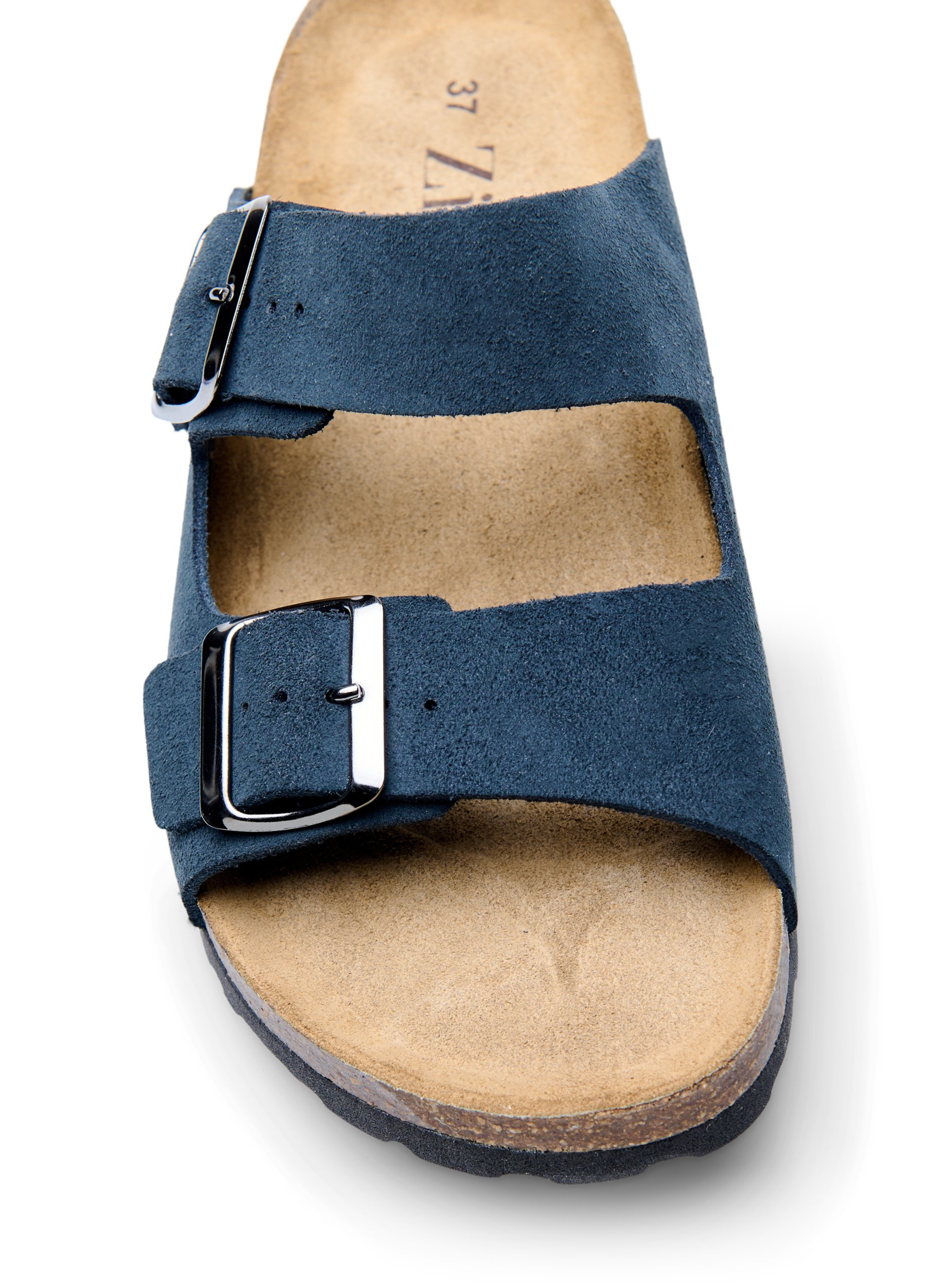 Sandaler med bred passform i semsket skinn, Navy, Packshot image number 1