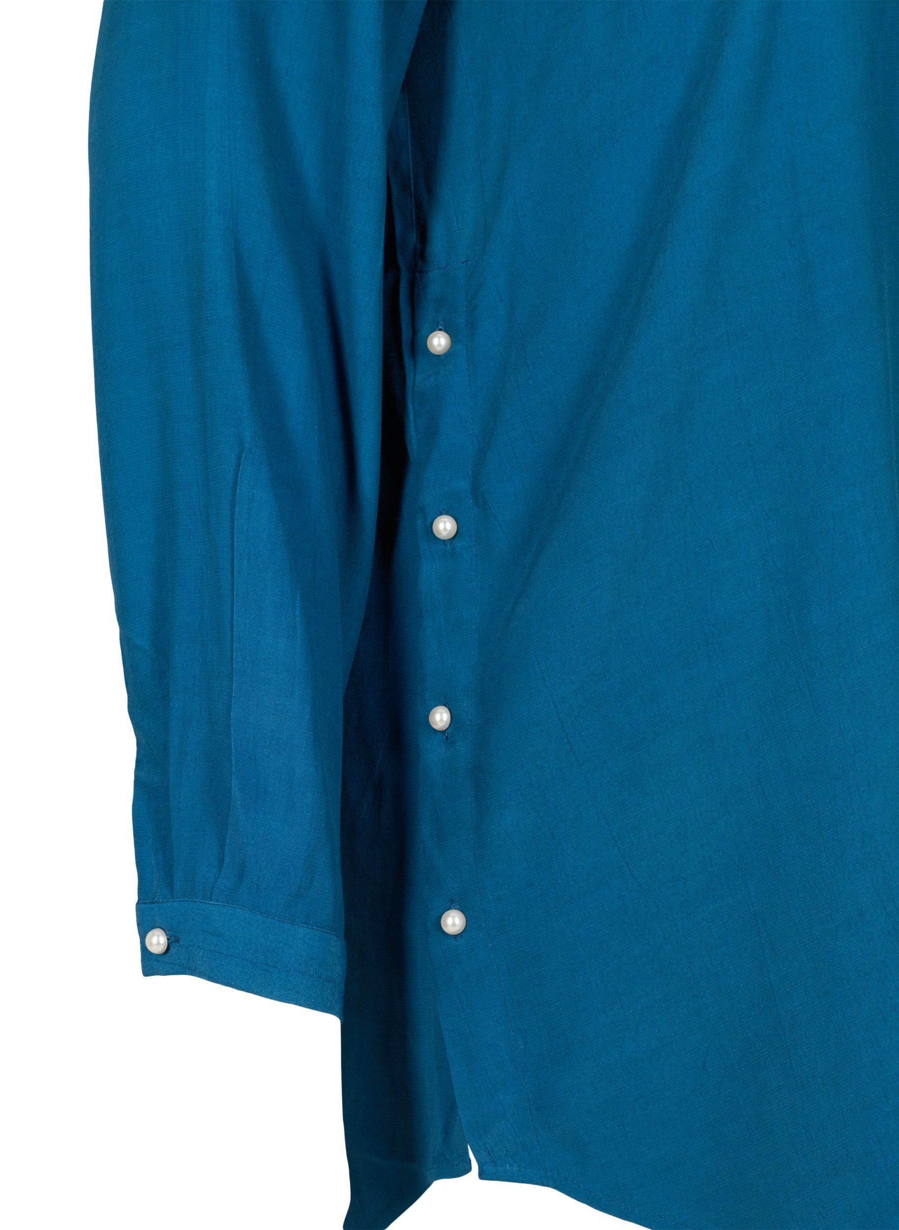 Viskosetunika med perler, Moroccan Blue, Packshot image number 3